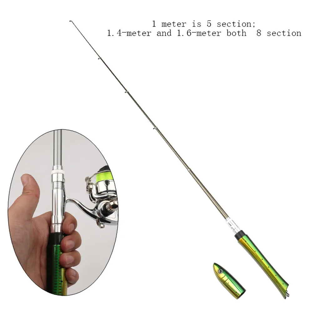 Pen Fishing Pole 55.1 Inch Mini Pocket Fishing Rod Travel Fishing Rod Set Telescopic Fishing Rod Spinning Reel Combo Kit