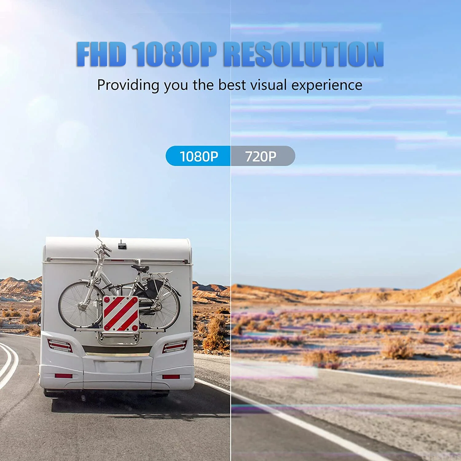 ESSGOO 7" 1080P IPS DVR Monitor Solar Powered Wireless Rear View Reverse Camera Magnetic Base For Vans Trailer RV Truck Car