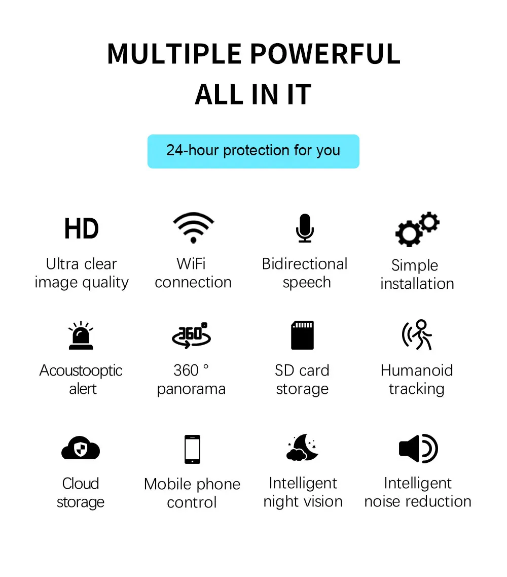 8MP 4K Wireless Monitoring Security Camera Outdoor Dual Lens Pan Tilt IP Camera AI Motion Detection Smart Home Security Camera