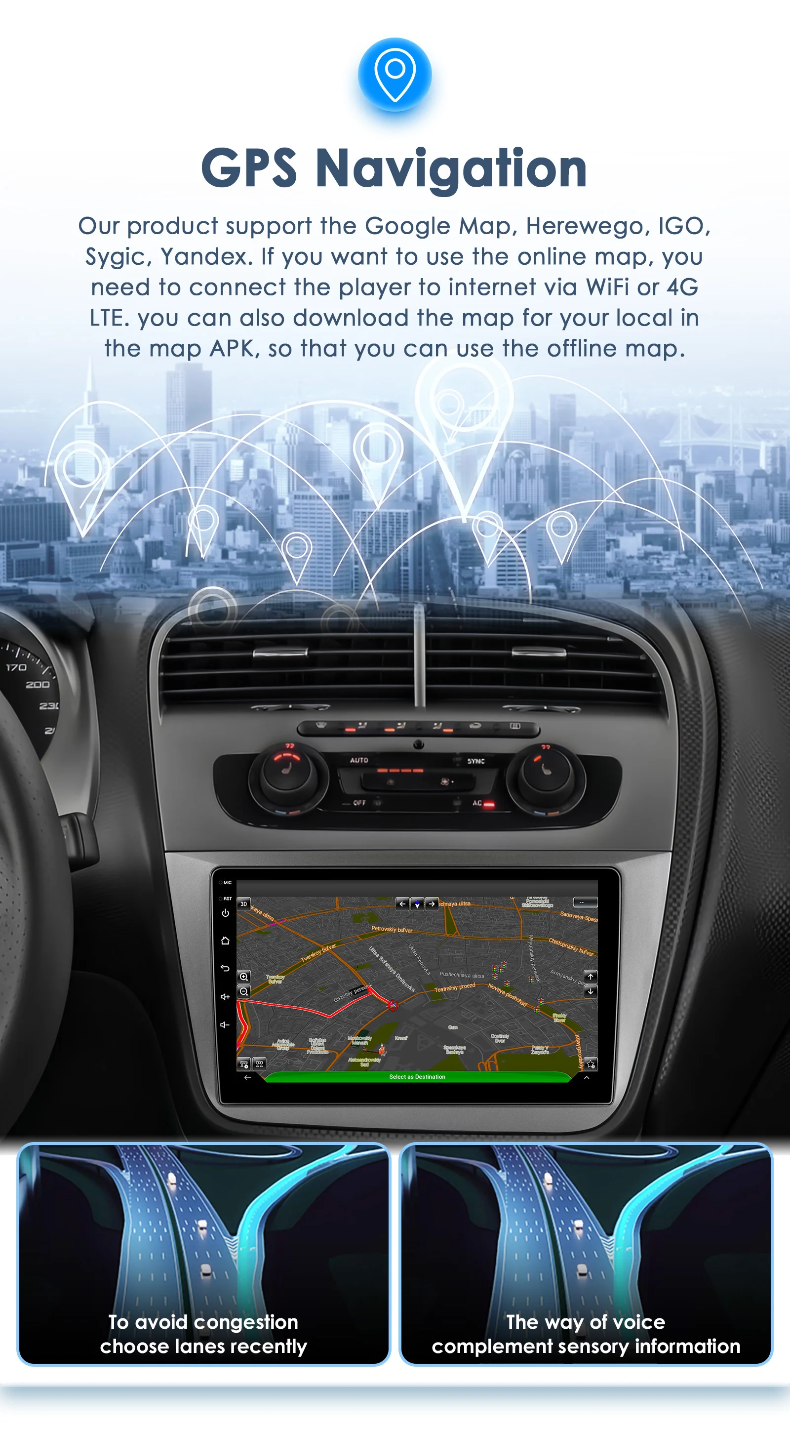 Hizpo 2Din 9inch Android13 Car Radio for Seat Altea 2004 - 2015 Toledo 2004 - 2009 Android Auto CarPlay DSP RDS GPS 4G BT UI8581