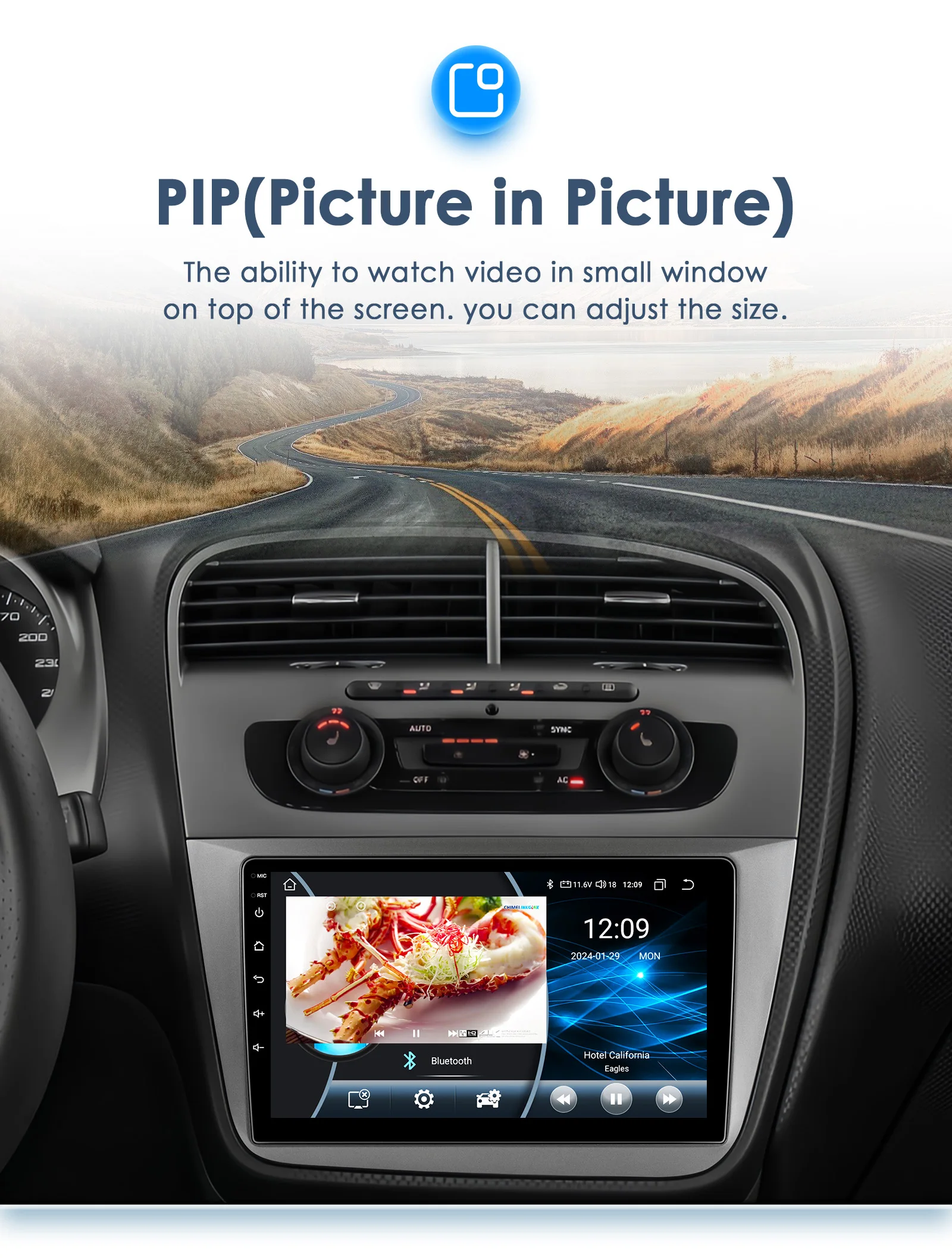Hizpo 2Din 9inch Android13 Car Radio for Seat Altea 2004 - 2015 Toledo 2004 - 2009 Android Auto CarPlay DSP RDS GPS 4G BT UI8581