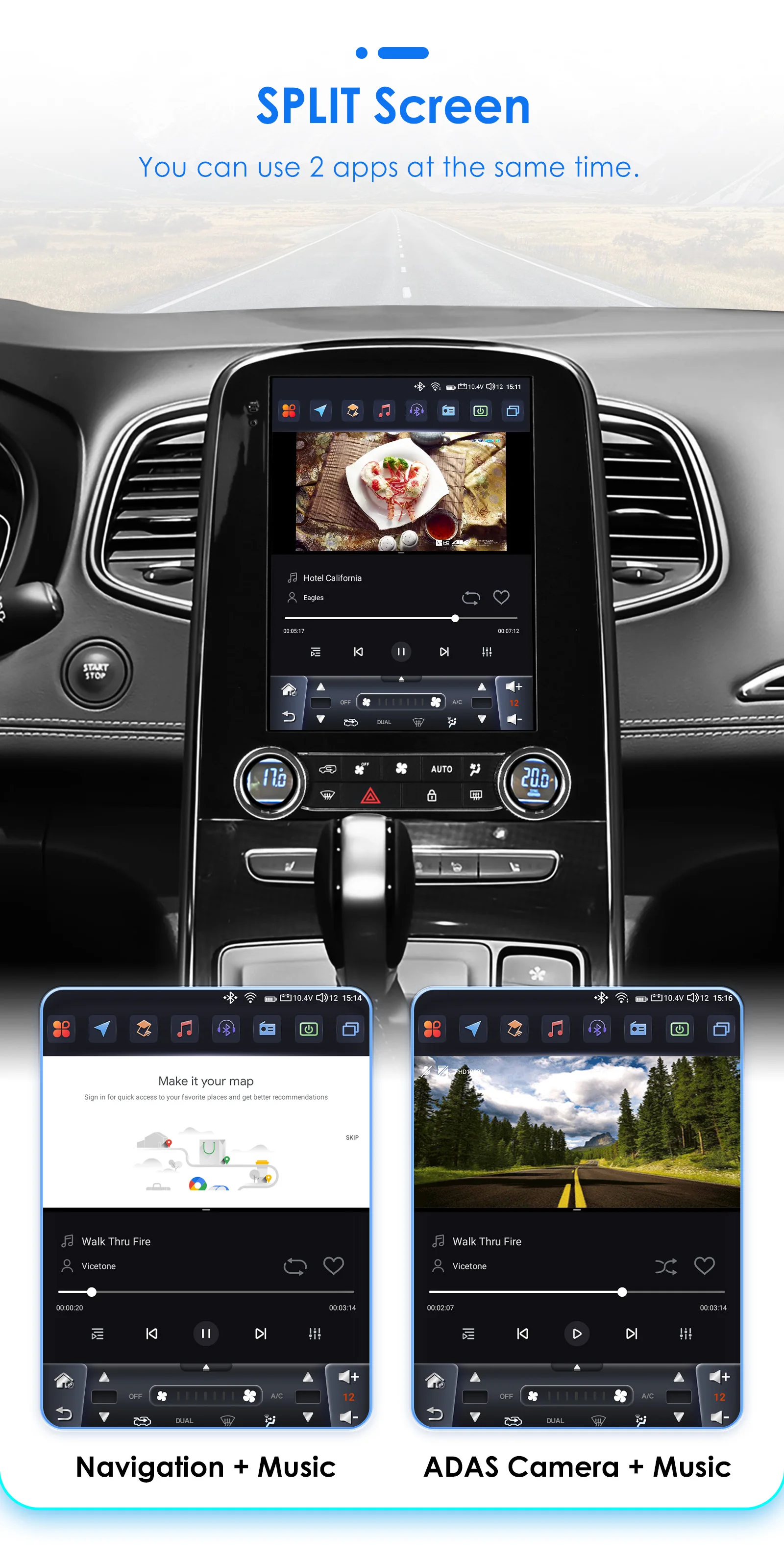 Hizpo For Tesla Style Car Radio For Renault Scenic 2013 - 2024 Wireless Carplay 4G GPS Multimedia GPS 2din Autoradio 9.7 Inch BT