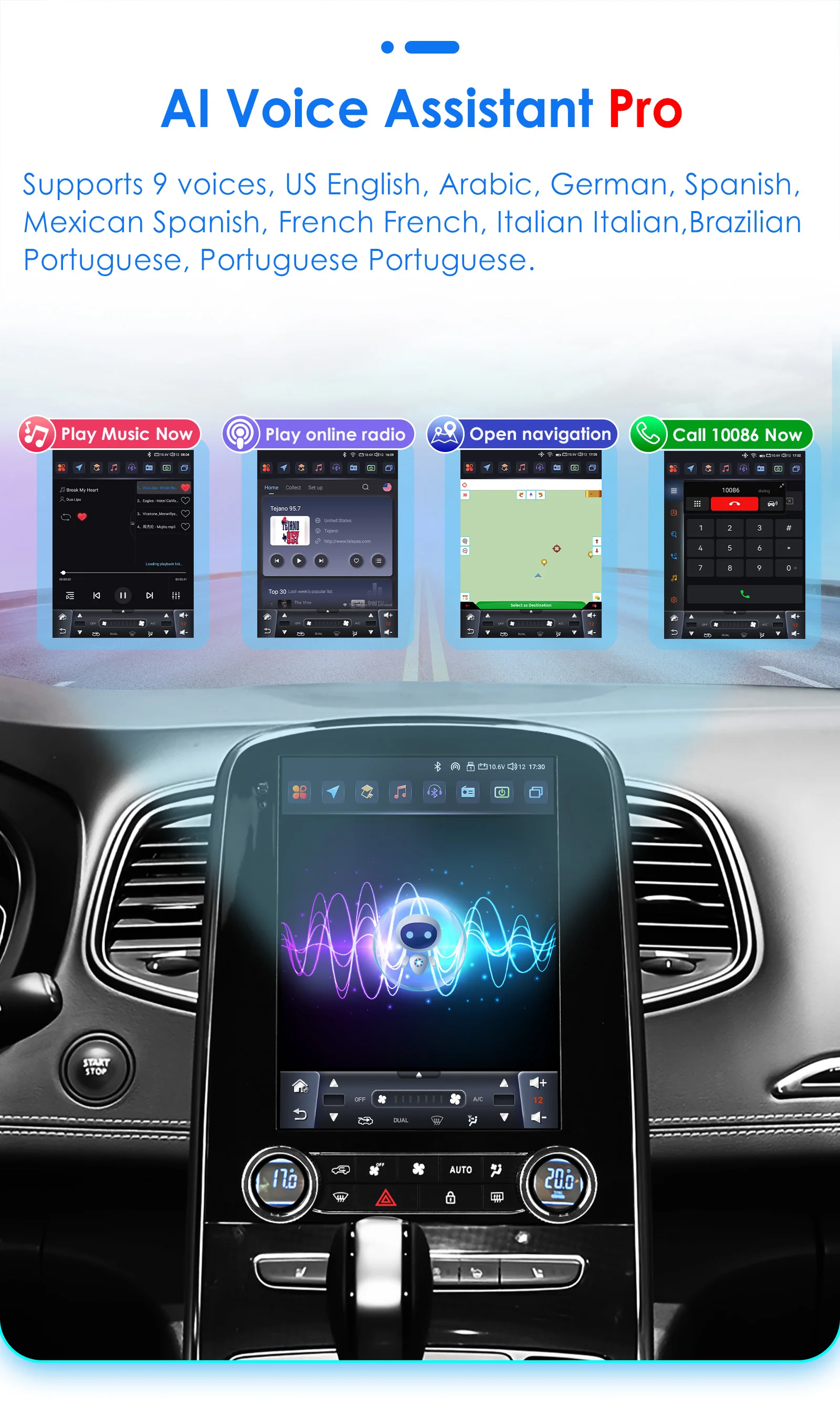 Hizpo For Tesla Style Car Radio For Renault Scenic 2013 - 2024 Wireless Carplay 4G GPS Multimedia GPS 2din Autoradio 9.7 Inch BT