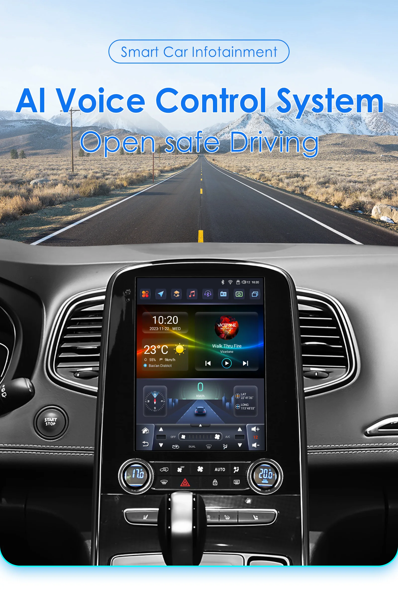 Hizpo For Tesla Style Car Radio For Renault Scenic 2013 - 2024 Wireless Carplay 4G GPS Multimedia GPS 2din Autoradio 9.7 Inch BT