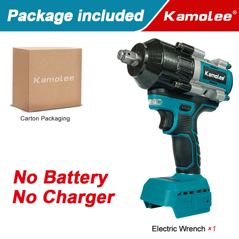 【2100N.m】Kamolee Electric Impact Wrench 2100 N.m High Torque 1/2 Inch Compatible With 18V Makita Battery