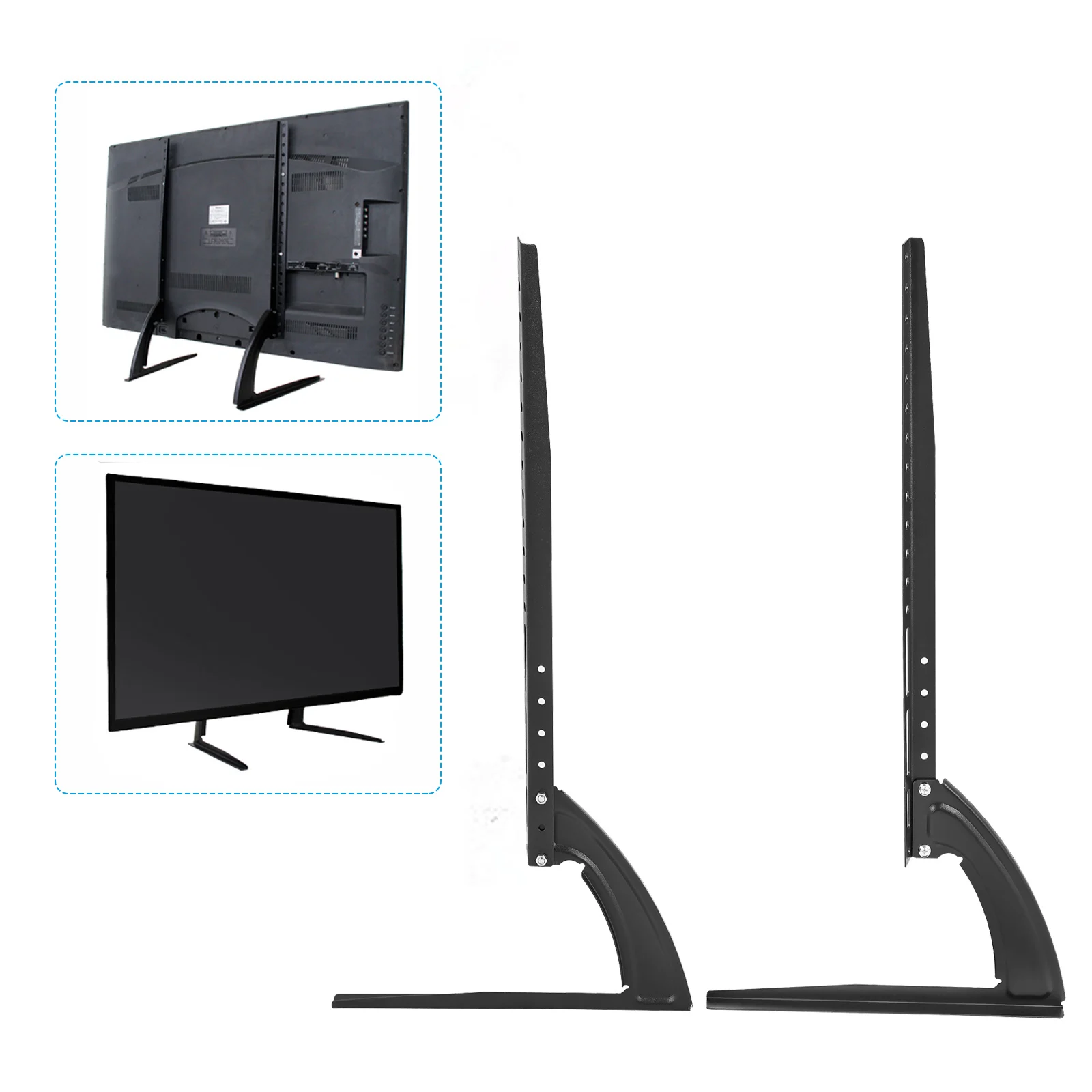TV Stand Legs 55'' 65'' Universal for 32-70in LCD TVs Tabletop Base Bracket Black
