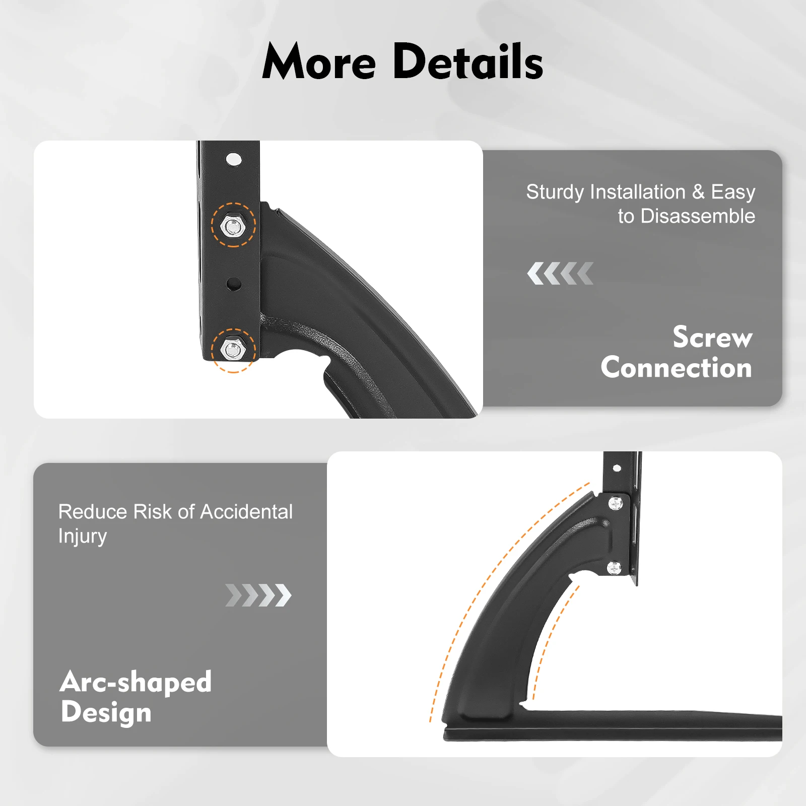 TV Stand Legs 55'' 65'' Universal for 32-70in LCD TVs Tabletop Base Bracket Black