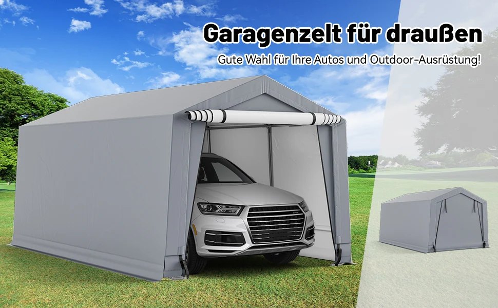 Garages tent carport, dimensions: 490x290x245 cm, tent garage with doors, pasture tent storage tent garage shelter, car shelter for
