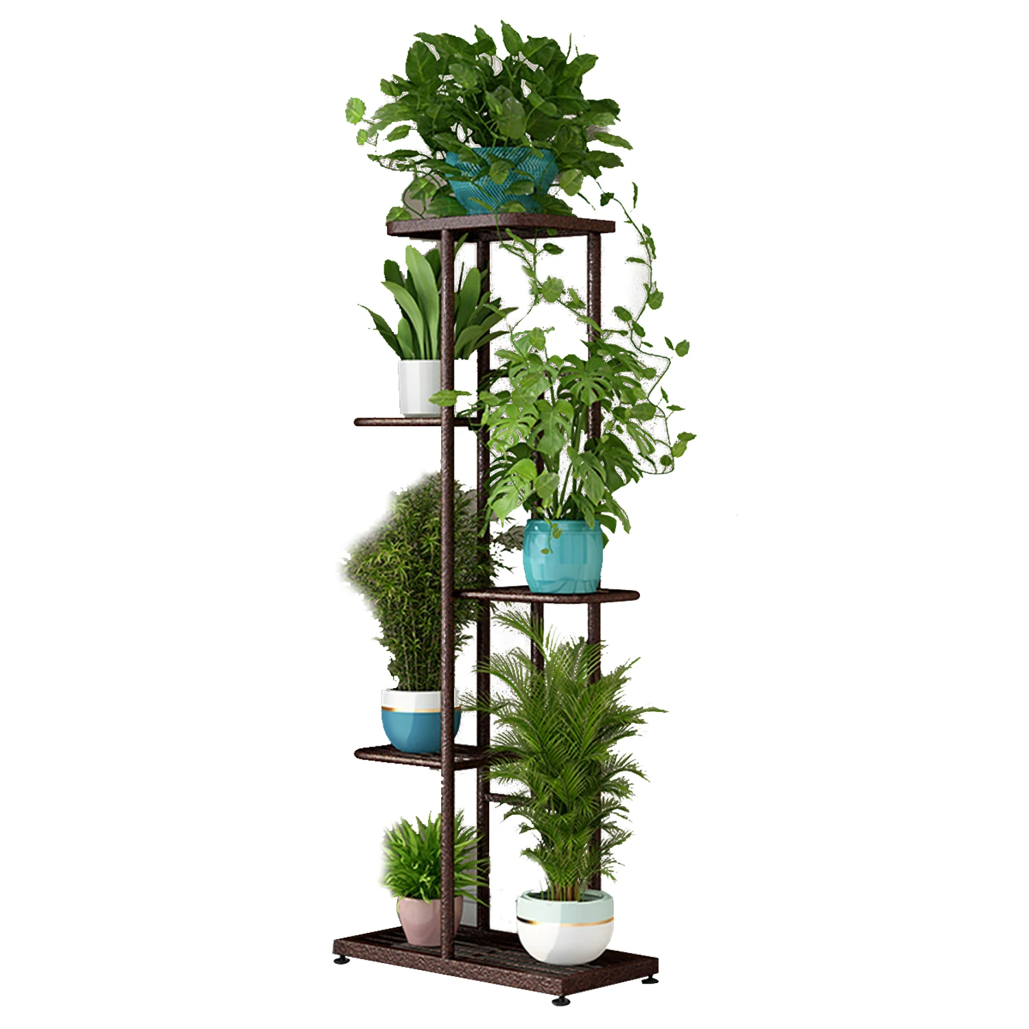 WRUT Iron 6 Layers Plant standard Flower Stand Flower Pot Tray bracelet Family Balcony Garden Bonsai Display Decorative Flower