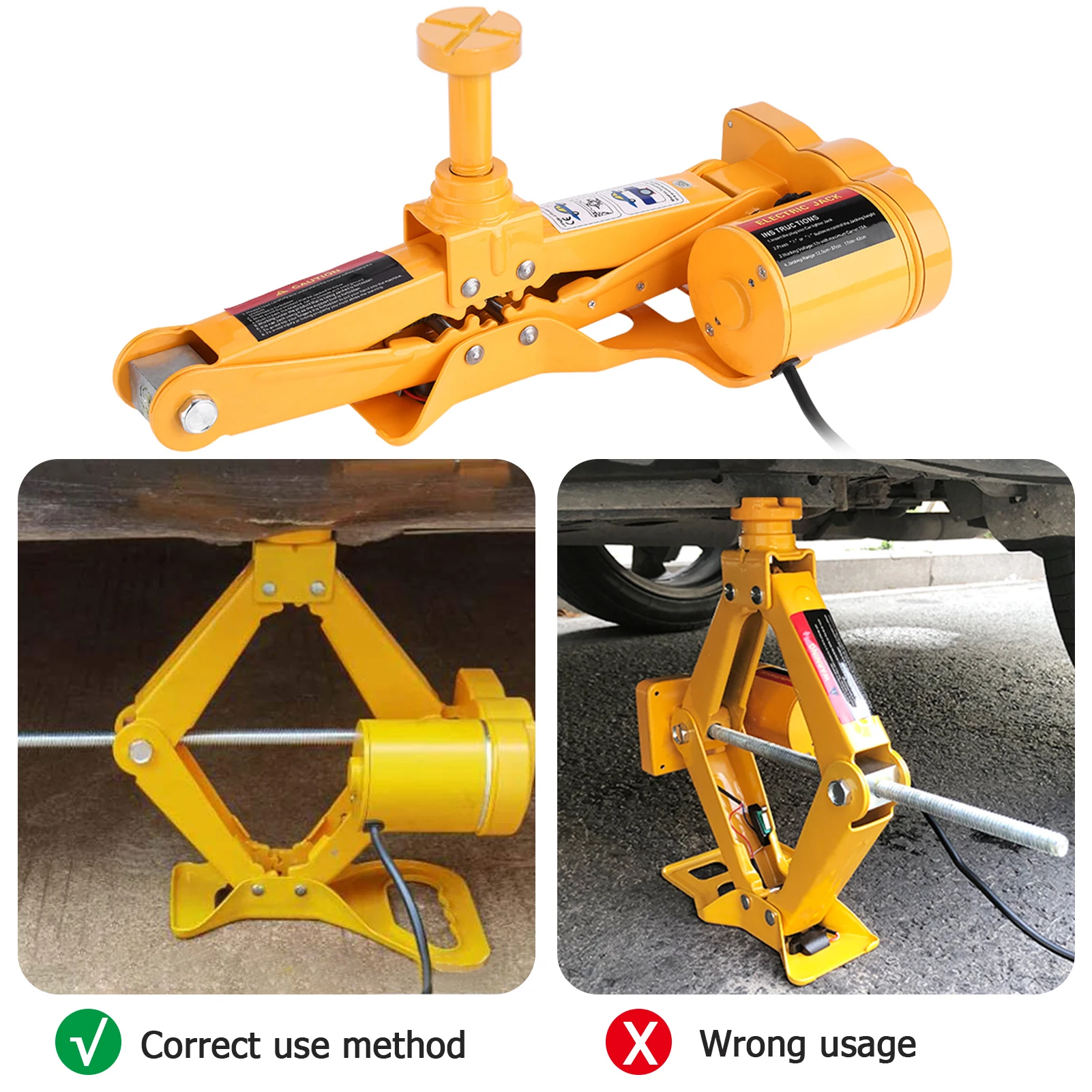 3Ton 12V DC Automotive Car Electric Jack Lifting SUV Van Garage and Emergency Equipment