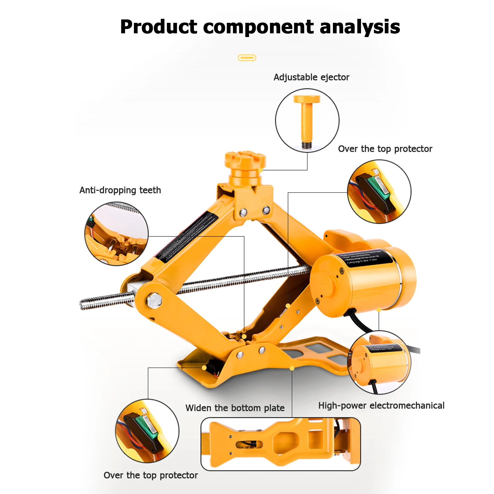 3Ton 12V DC Automotive Car Electric Jack Lifting SUV Van Garage and Emergency Equipment