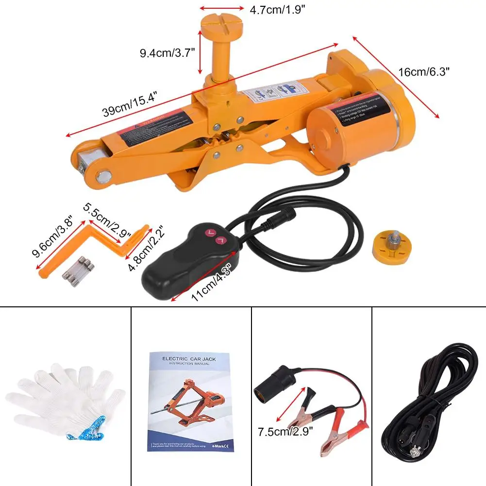 3Ton 12V DC Automotive Car Electric Jack Lifting SUV Van Garage and Emergency Equipment