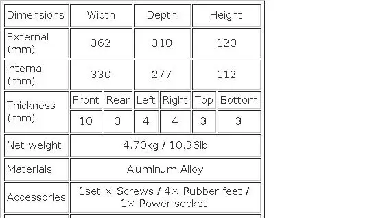 Nobsound Amplifier/Preamp/DAC Chassis HiFi Aluminum Enclosure DIY Cabinet 362×310×120mm