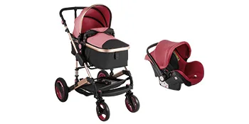 VEVOR Luxurious Baby Stroller 3 in 1 Portable Travel Reclining Baby Carriage Folding Pram for Newborn Baby Bassinet Pushchair