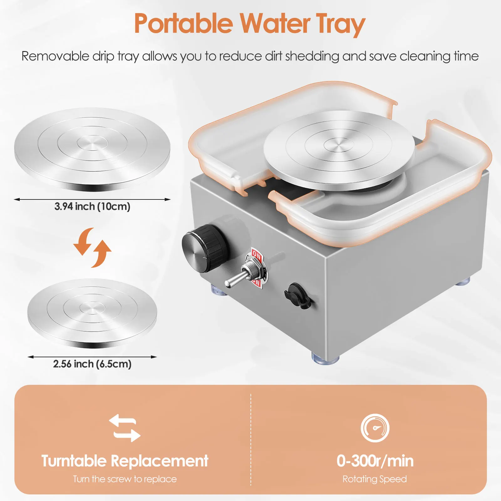 Mini ceramic wheels, Couleeur 2000rpm and 10/6.5cm mini electric pottery machine, ceramic kit with stable and adjustable speed