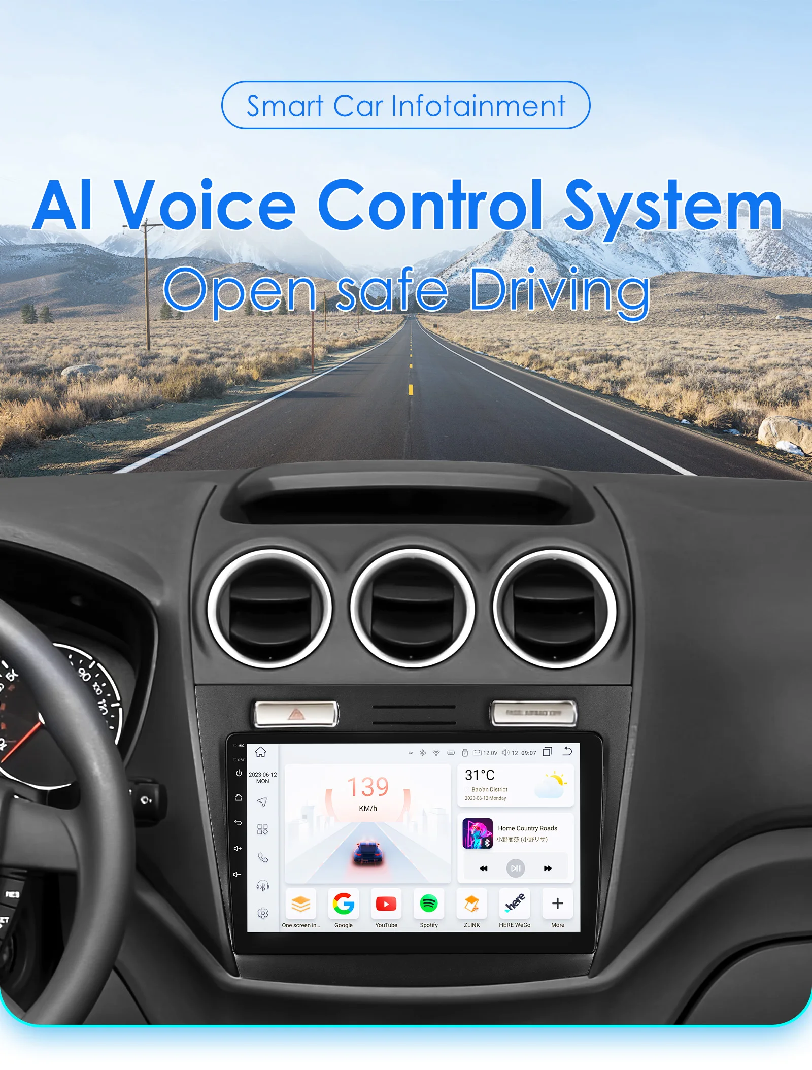 10.1" Hizpo 2Din CarPlay Android Auto Car Radio for Ford Transit Connect Tourneo Connect 2005 - 2014 BT 4G SWC RDS DSP GPS Navi