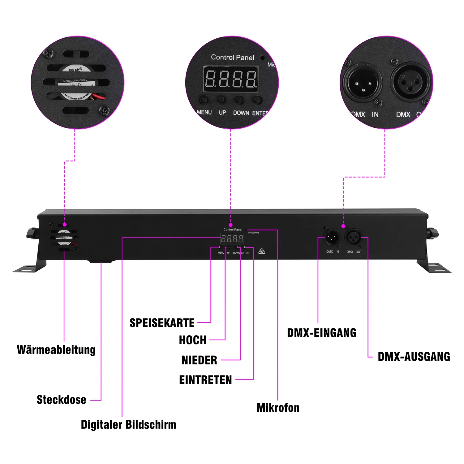 U'King UV 12 LED Wall Wash Light Black Light with Remote Control DMX Stage Light Effect for DJ Disco Party Holiday Wedding