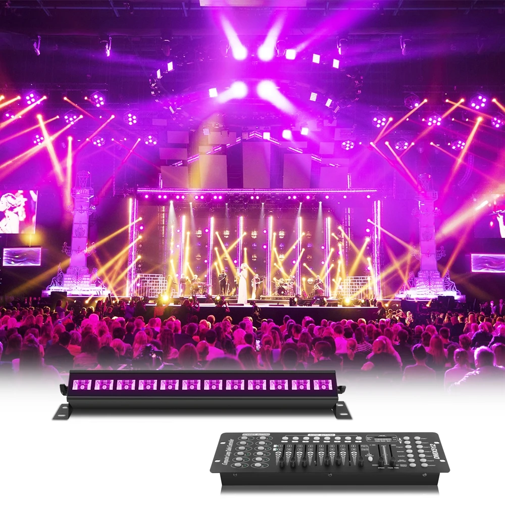 U'King UV 12 LED Wall Wash Light Black Light with Remote Control DMX Stage Light Effect for DJ Disco Party Holiday Wedding