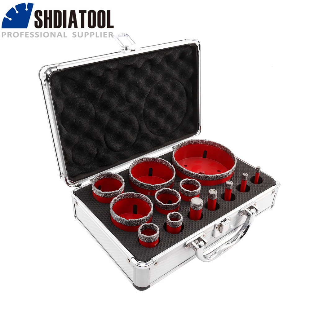 SHDIATOOL 13Pcs Diamond Drill Core Bits Set 6/8/10/12/16/20/25/30/35/45/55/68/100mm Bit For Granite Porcelain Hole Saw Opener
