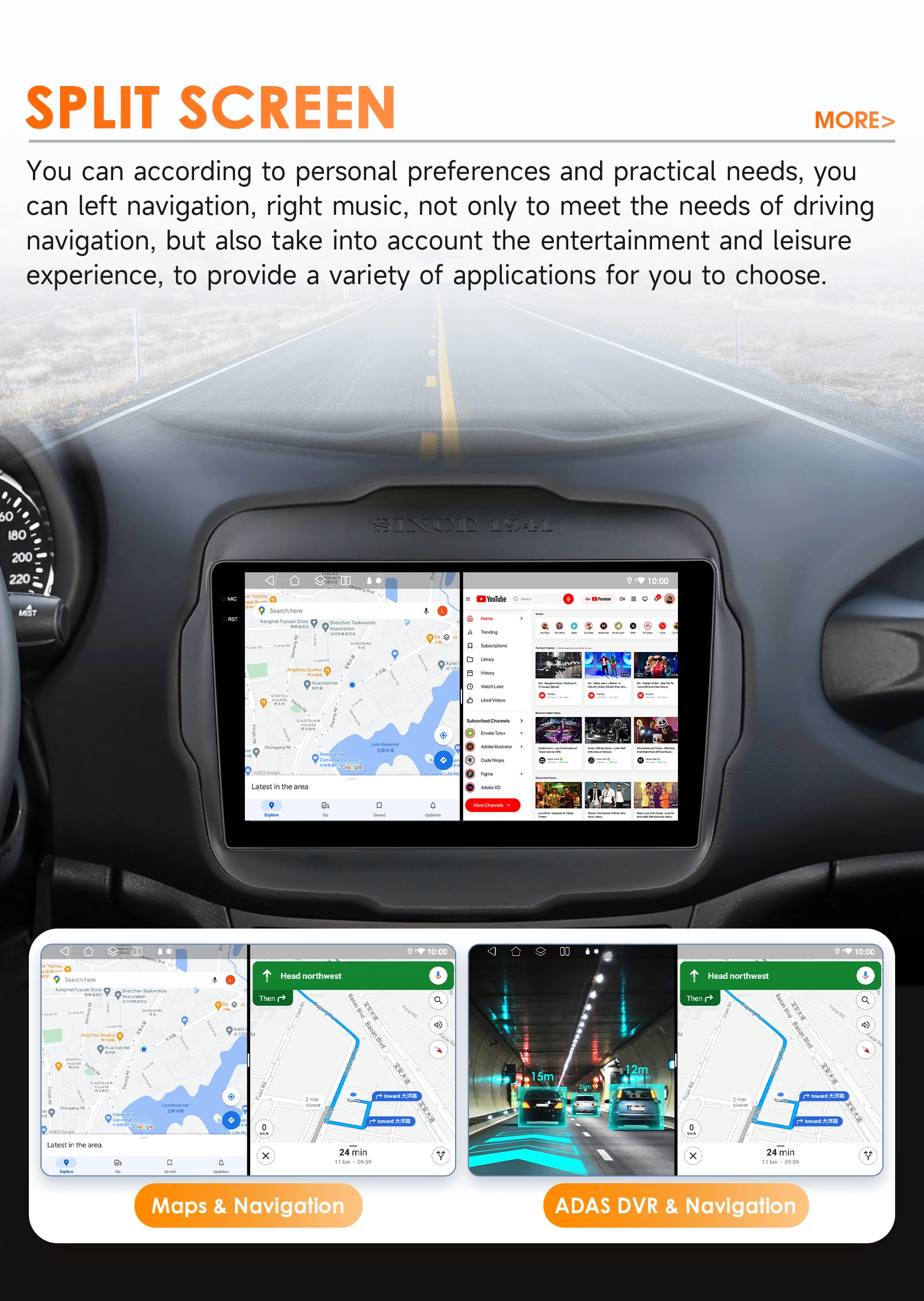 9" Hizpo 2Din Android14 Car Radio for Jeep Renegade 2016 - 2020 GPS RDS DSP 4G BT Android Auto CarPlay Snapdragon 6115 360°CAM