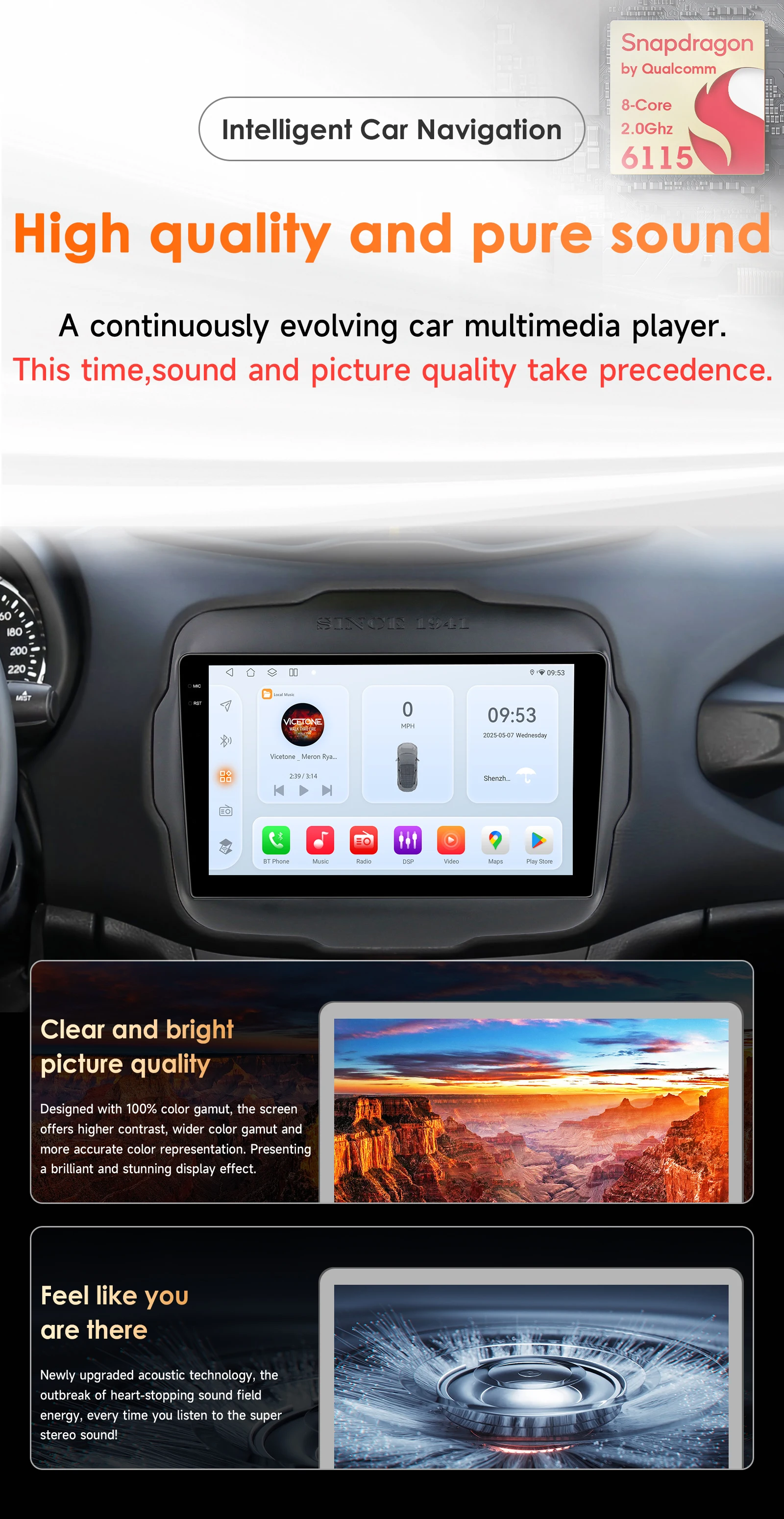 9" Hizpo 2Din Android14 Car Radio for Jeep Renegade 2016 - 2020 GPS RDS DSP 4G BT Android Auto CarPlay Snapdragon 6115 360°CAM