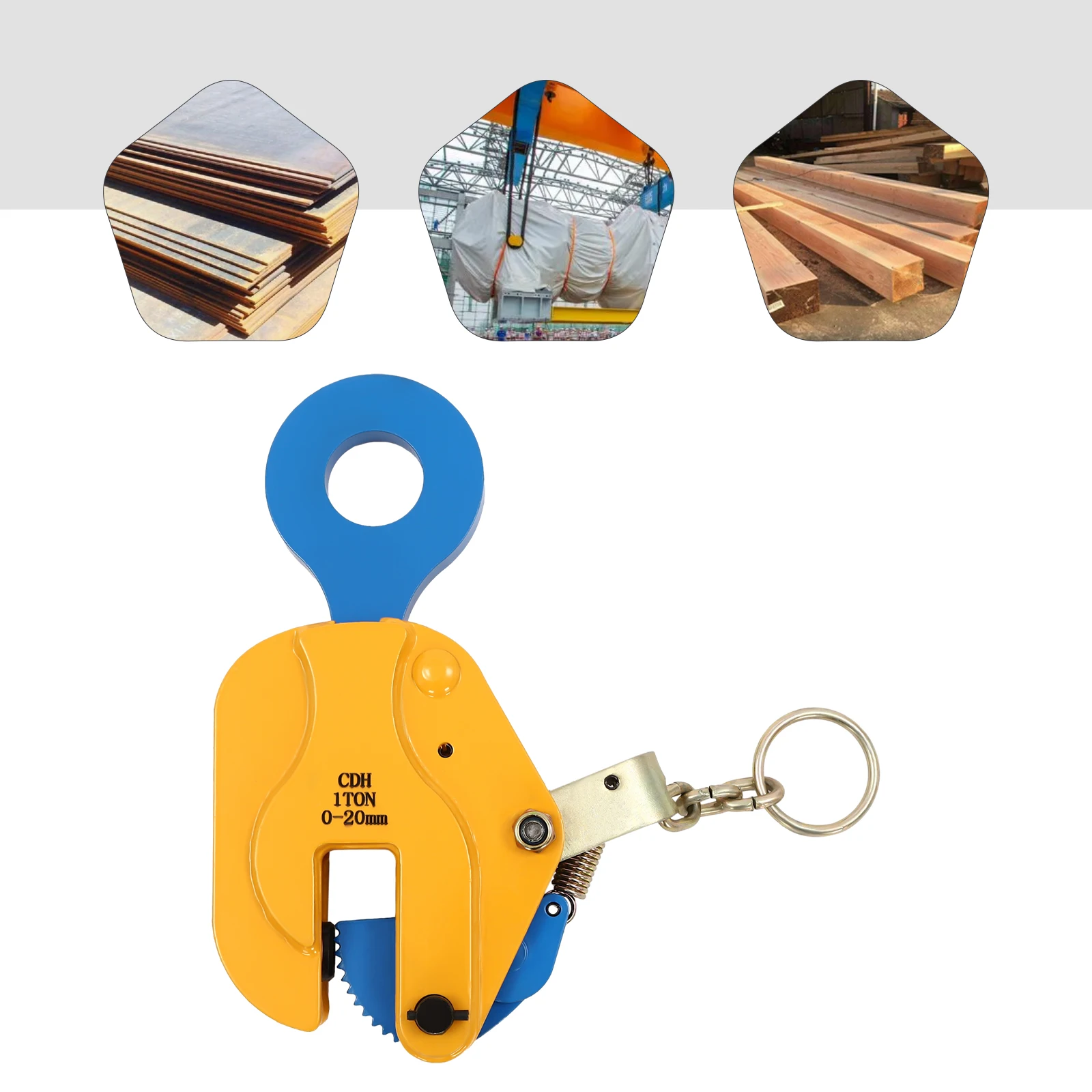 2204.62 lbs Metal Sheets Lifting Clamp Vertical Plate Lift Heavy-Duty Plates Transportation Clamp Opening Range 0-0.79 Inches