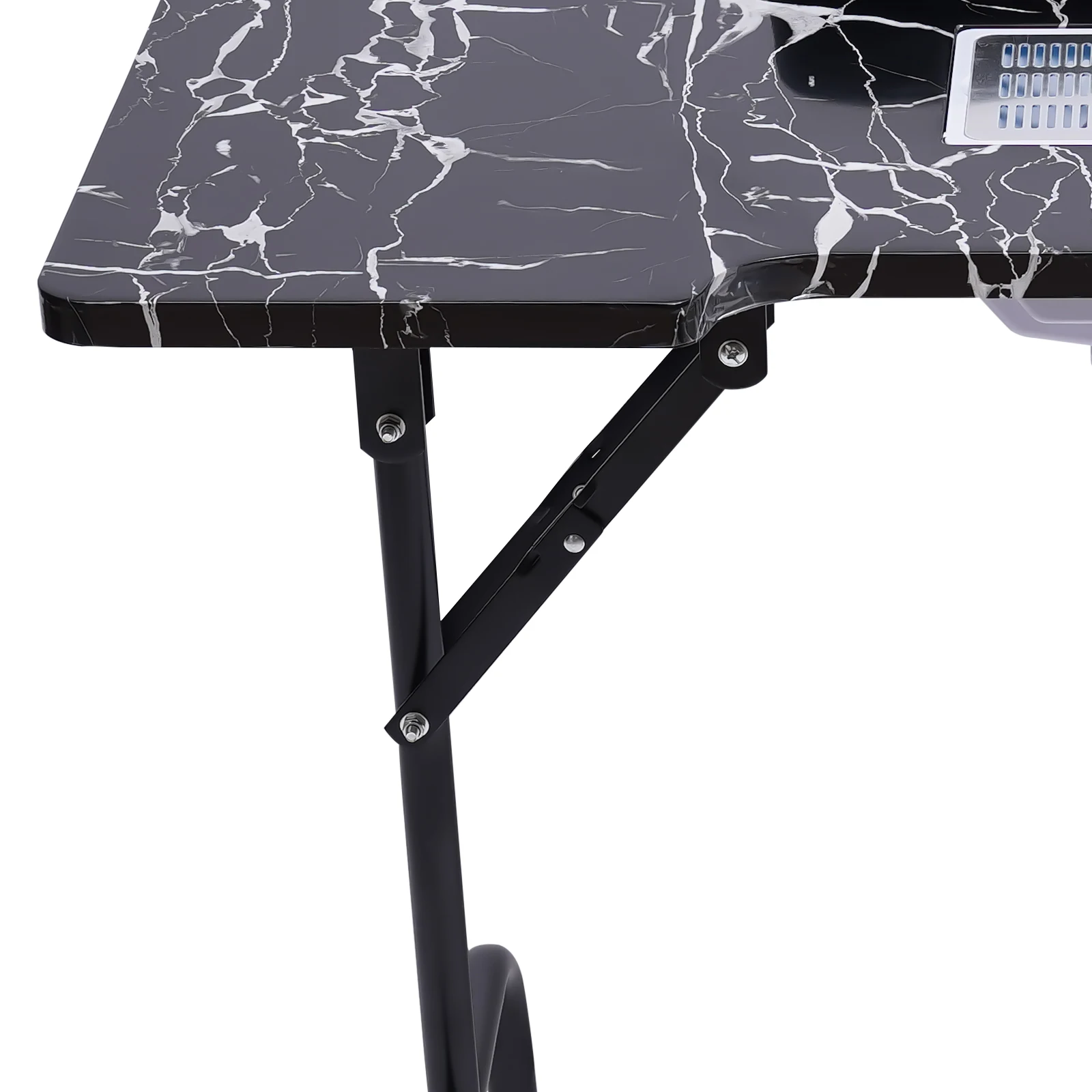 Portable Nail Table Folding Manicures Desk Movable Table for Both Salon and Home w/ Dust Collector Fan