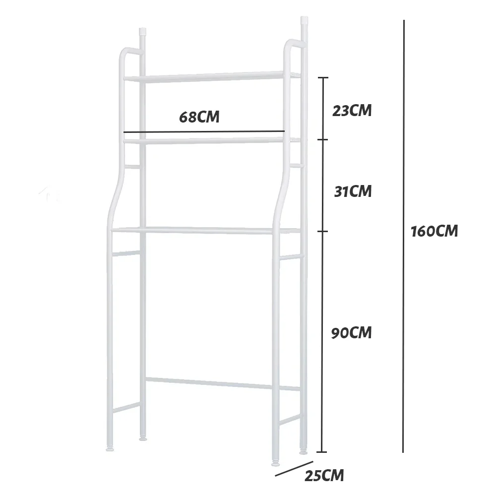 Bathroom Washing Machine Rack Multilayer Toilet Storage Rack Perforation-Free Storage Shelf Household Washing Racks
