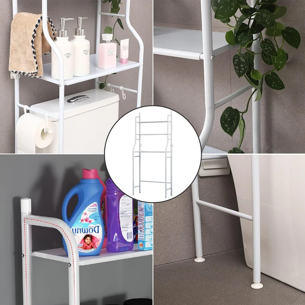 Bathroom Washing Machine Rack Multilayer Toilet Storage Rack Perforation-Free Storage Shelf Household Washing Racks