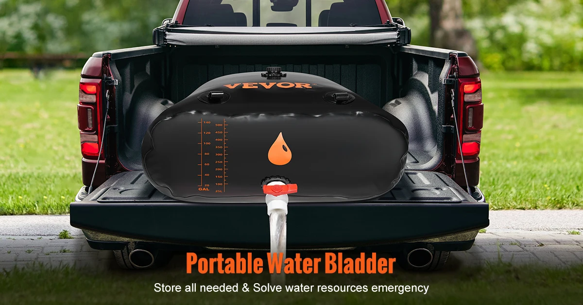SucceBuy Water Tank Bladder PVC Collapsible Water Bladder Including Spigots and Overflow Kit Portable for Garden Water Catcher
