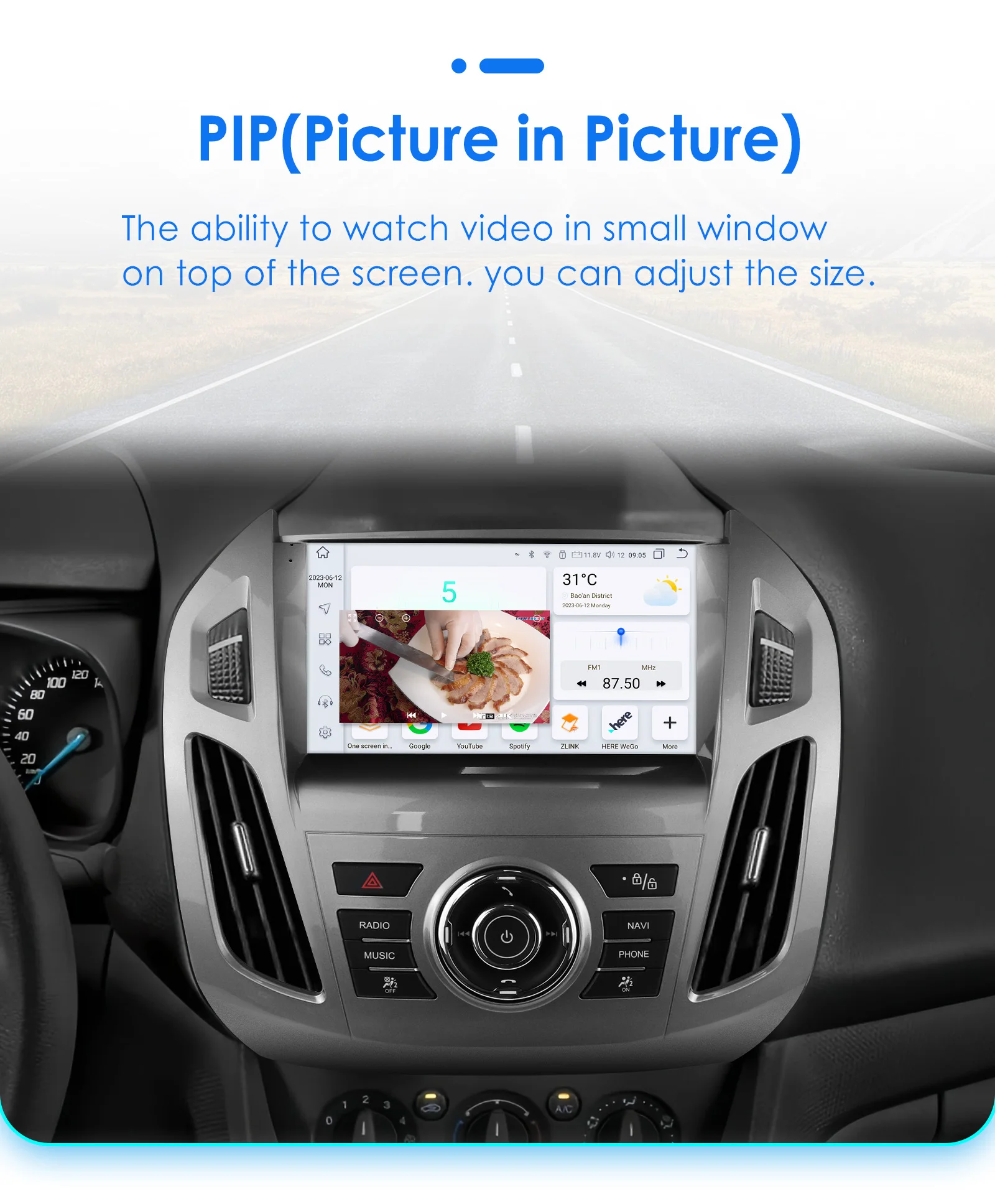9" Hizpo 2Din CarPlay Android Auto Car Radio for Ford Transit Tourneo Connect 2013 - 2018 UI7862 Multimedia 4G RDS DSP GPS Navi