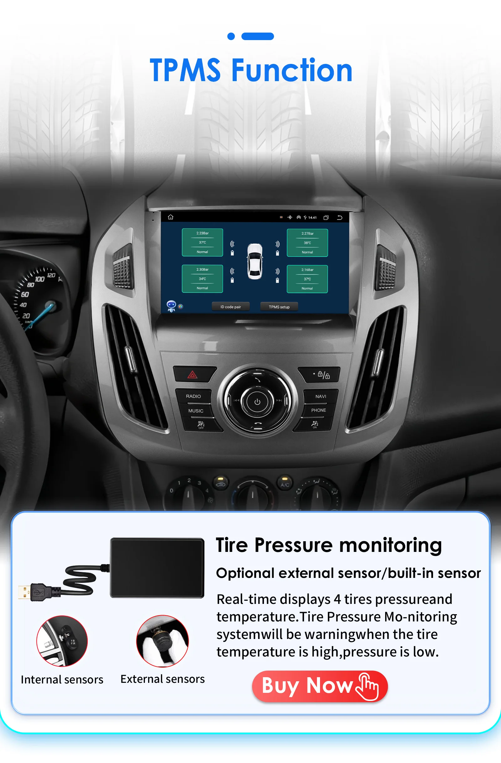 9" Hizpo 2Din CarPlay Android Auto Car Radio for Ford Transit Tourneo Connect 2013 - 2018 UI7862 Multimedia 4G RDS DSP GPS Navi