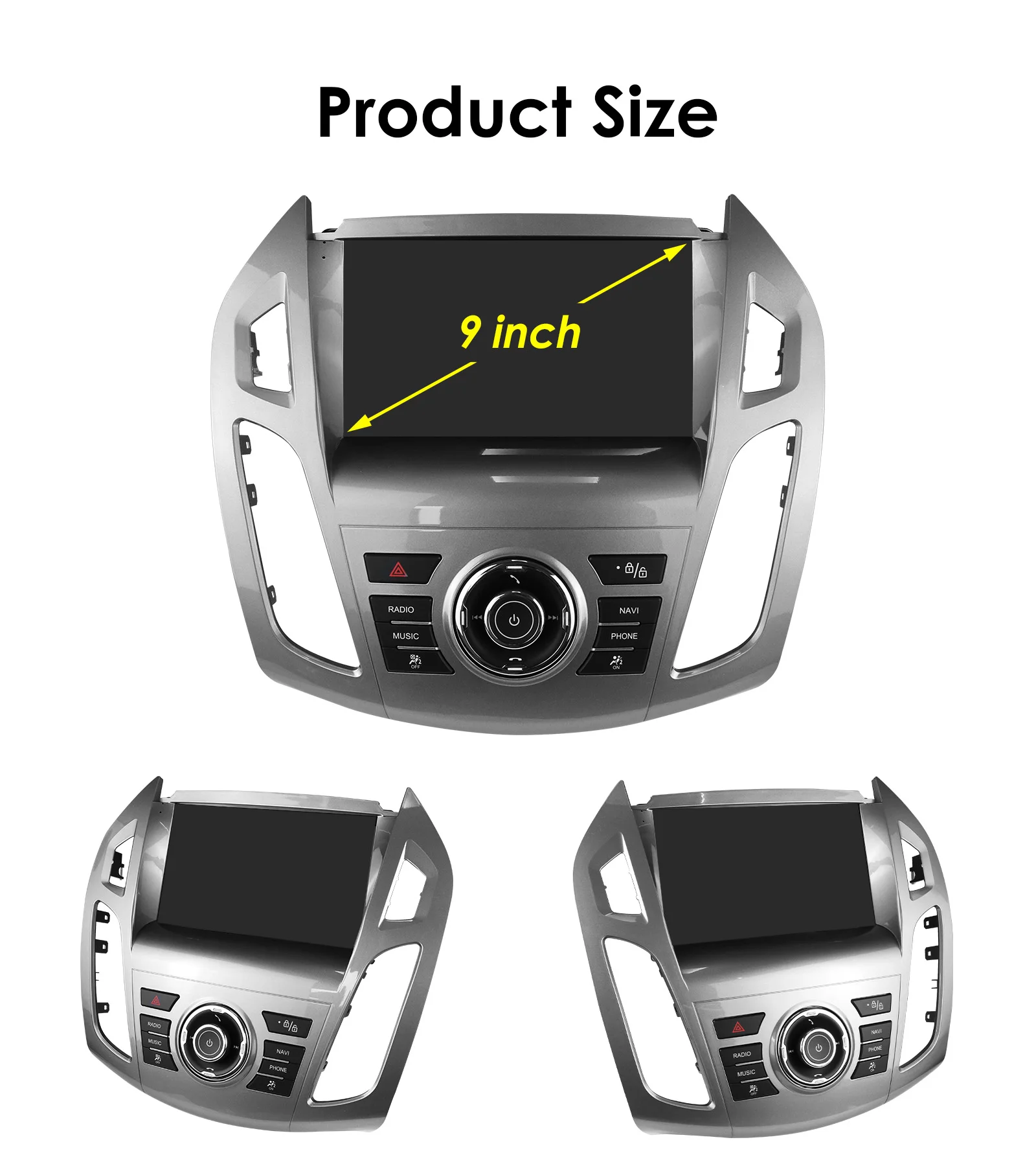 9" Hizpo 2Din CarPlay Android Auto Car Radio for Ford Transit Tourneo Connect 2013 - 2018 UI7862 Multimedia 4G RDS DSP GPS Navi