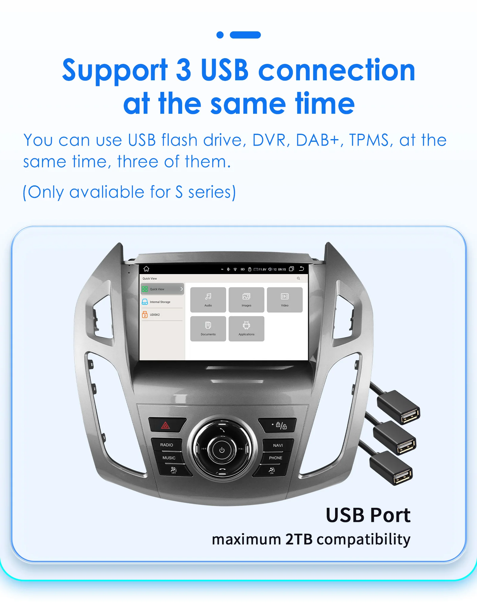 9" Hizpo 2Din CarPlay Android Auto Car Radio for Ford Transit Tourneo Connect 2013 - 2018 UI7862 Multimedia 4G RDS DSP GPS Navi
