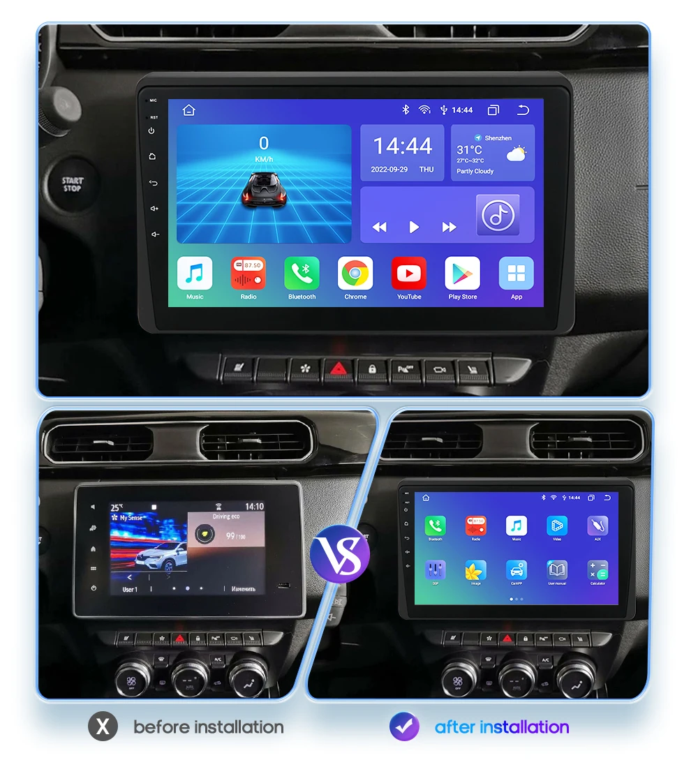 Hizpo 2Din 10.1inch Android Auto Car Radio for Renault Arkana Duster HM 2 2019 - 2021 4G BT CarPlay SWC GPS RDS DSP 360° CAM