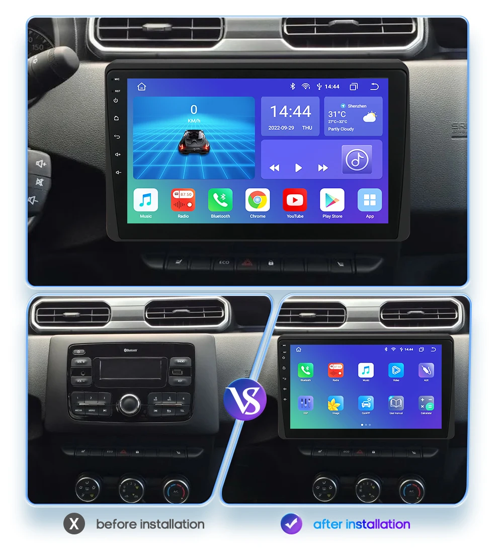Hizpo 2Din 10.1inch Android Auto Car Radio for Renault Arkana Duster HM 2 2019 - 2021 4G BT CarPlay SWC GPS RDS DSP 360° CAM