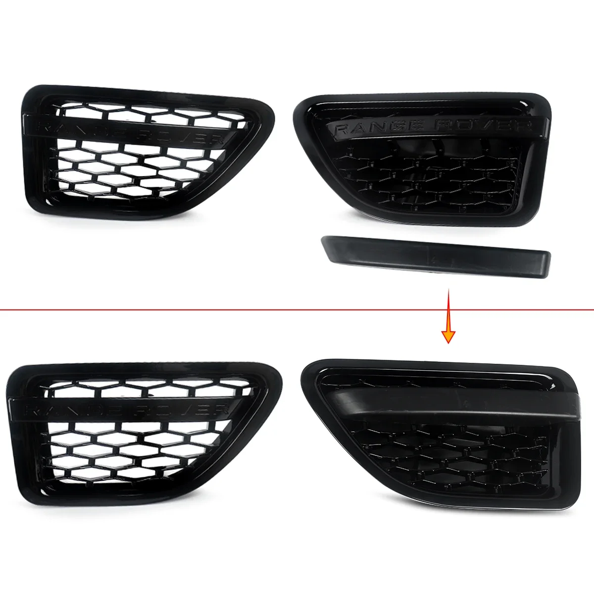 SAIQINGSP Fit Range Rover Sport 2006-2009 Gloss Black ABS Plastic Car Accessories Tools