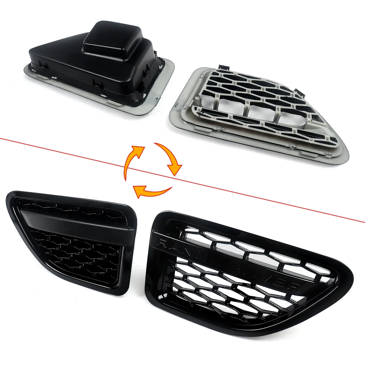 SAIQINGSP Fit Range Rover Sport 2006-2009 Gloss Black ABS Plastic Car Accessories Tools