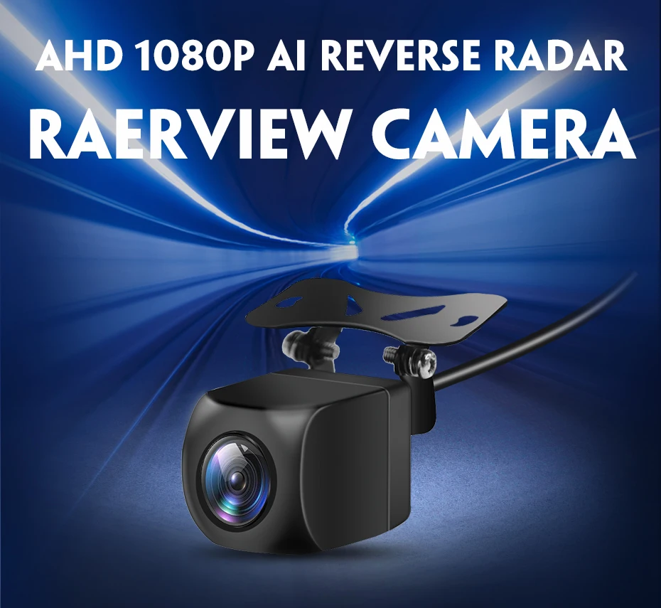 Car Rearview Camera AHD 1080P Radar Alarm WaterProof 145° Wide-Angle Reverse Backup AI Smart Camera for Junsun Car Accessories