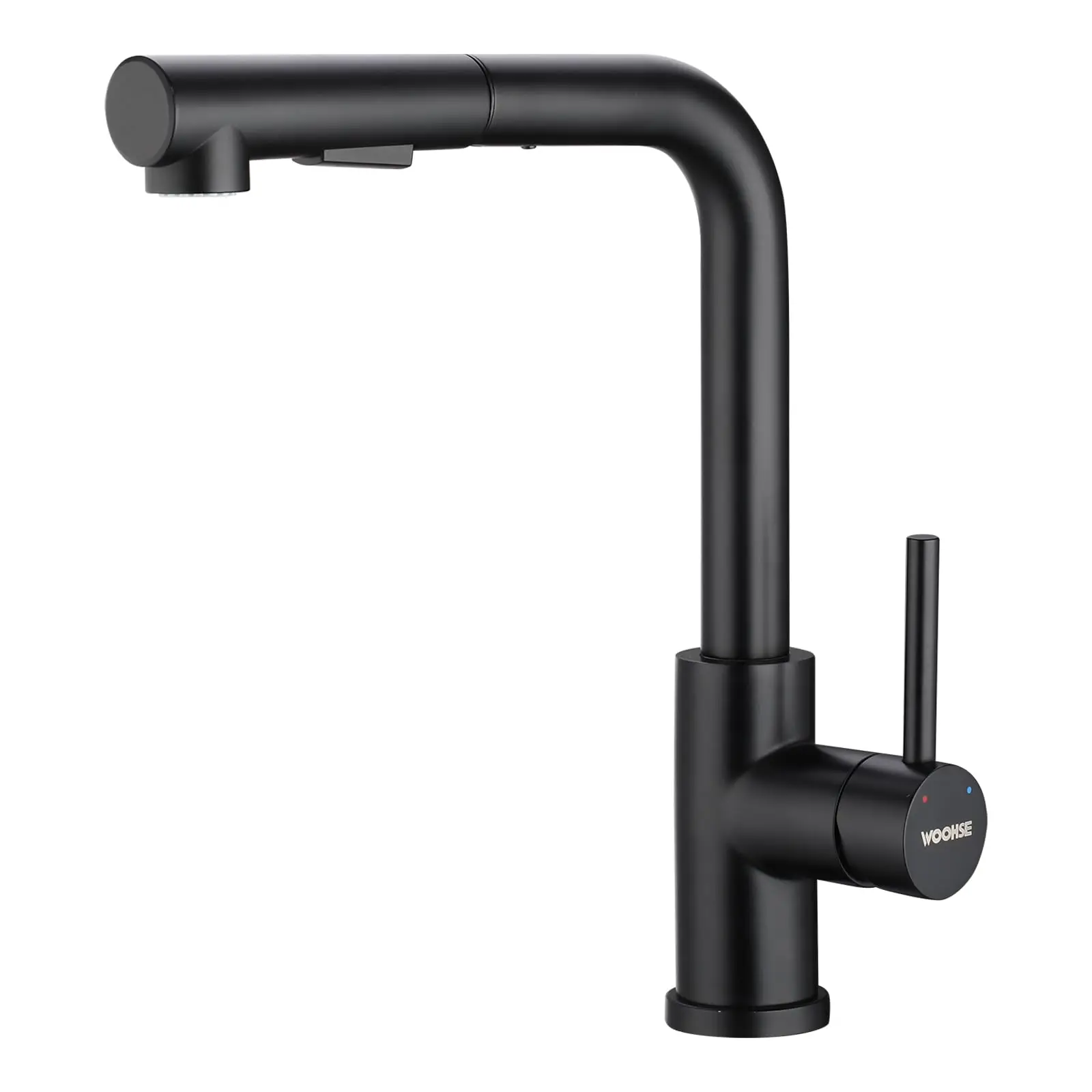Oeegoo kitchen faucet with pull-out shower, high pressure kitchen faucet black 360°rotation, sink faucet with shower