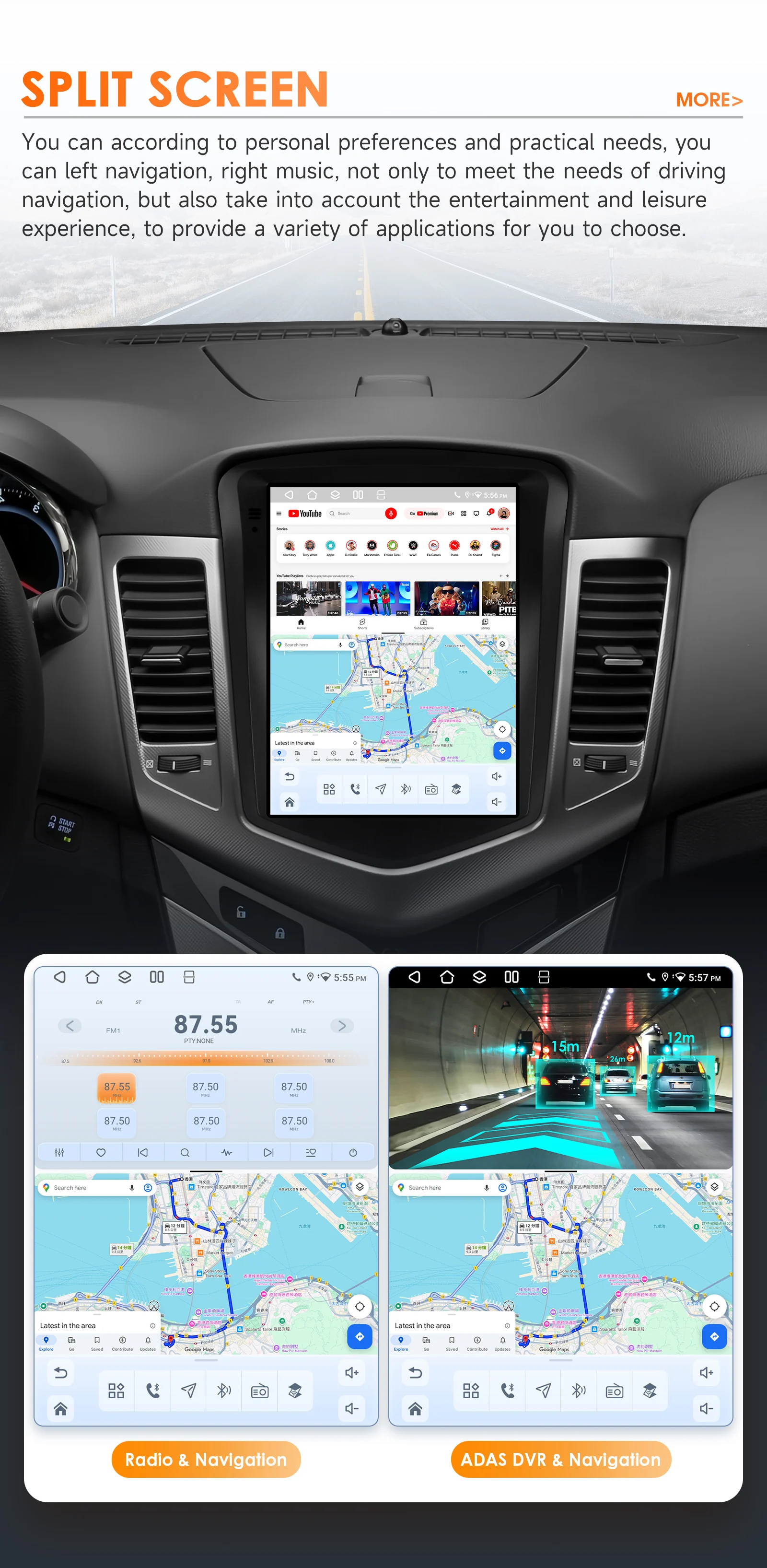 Hizpo 9.7inch Android Car Radio for Volkswagen VW Tiguan 1NF 2007 - 2016 Auto CarPlay 4G BT SWC RDS DSP GPS Snapdragon 6115