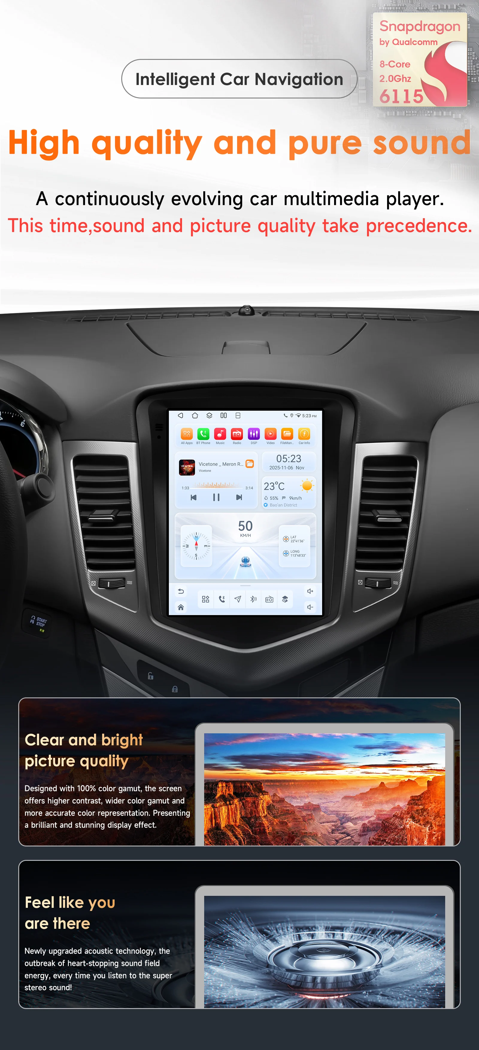 Hizpo 9.7inch Android Car Radio for Volkswagen VW Tiguan 1NF 2007 - 2016 Auto CarPlay 4G BT SWC RDS DSP GPS Snapdragon 6115