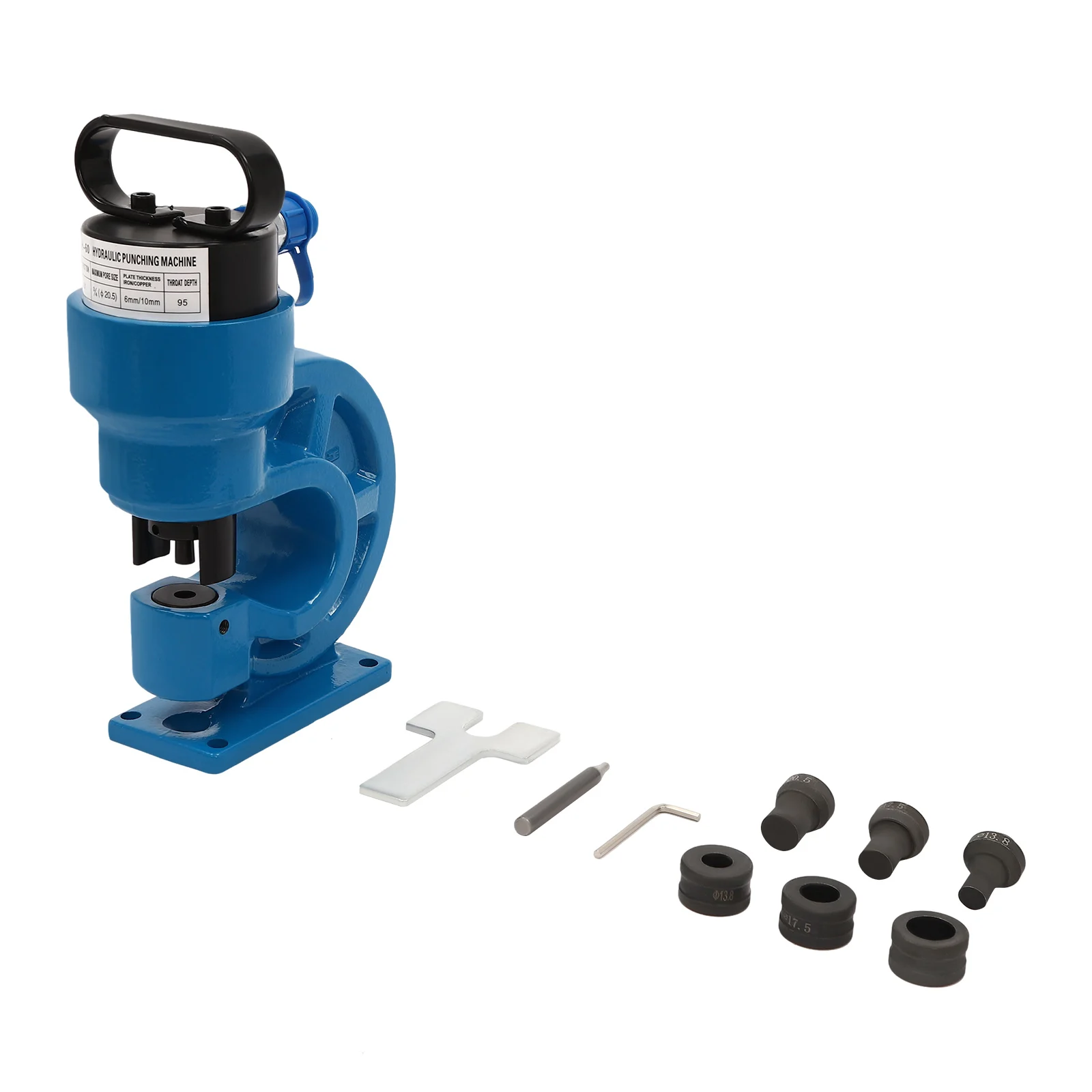 CH-60 Hydraulic Punching Machine with 4 Punching Dies Space Saving Blue/Red