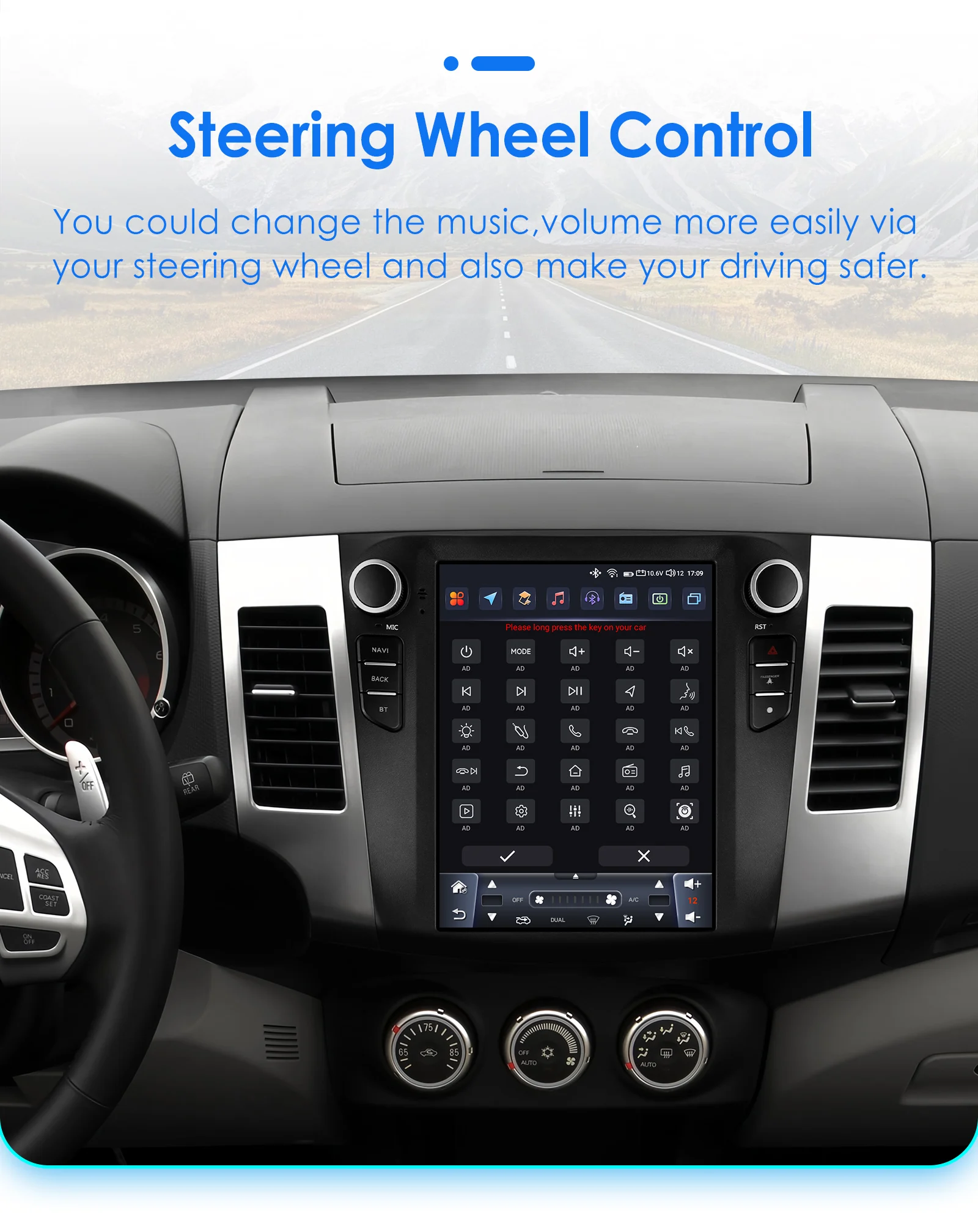 OSSURET 9.7'' Android 13 Car Radio for Mitsubishi Outlander XI 2 2008-2011 Multimedia Stereo Vertical Screen Carplay 360°Camera