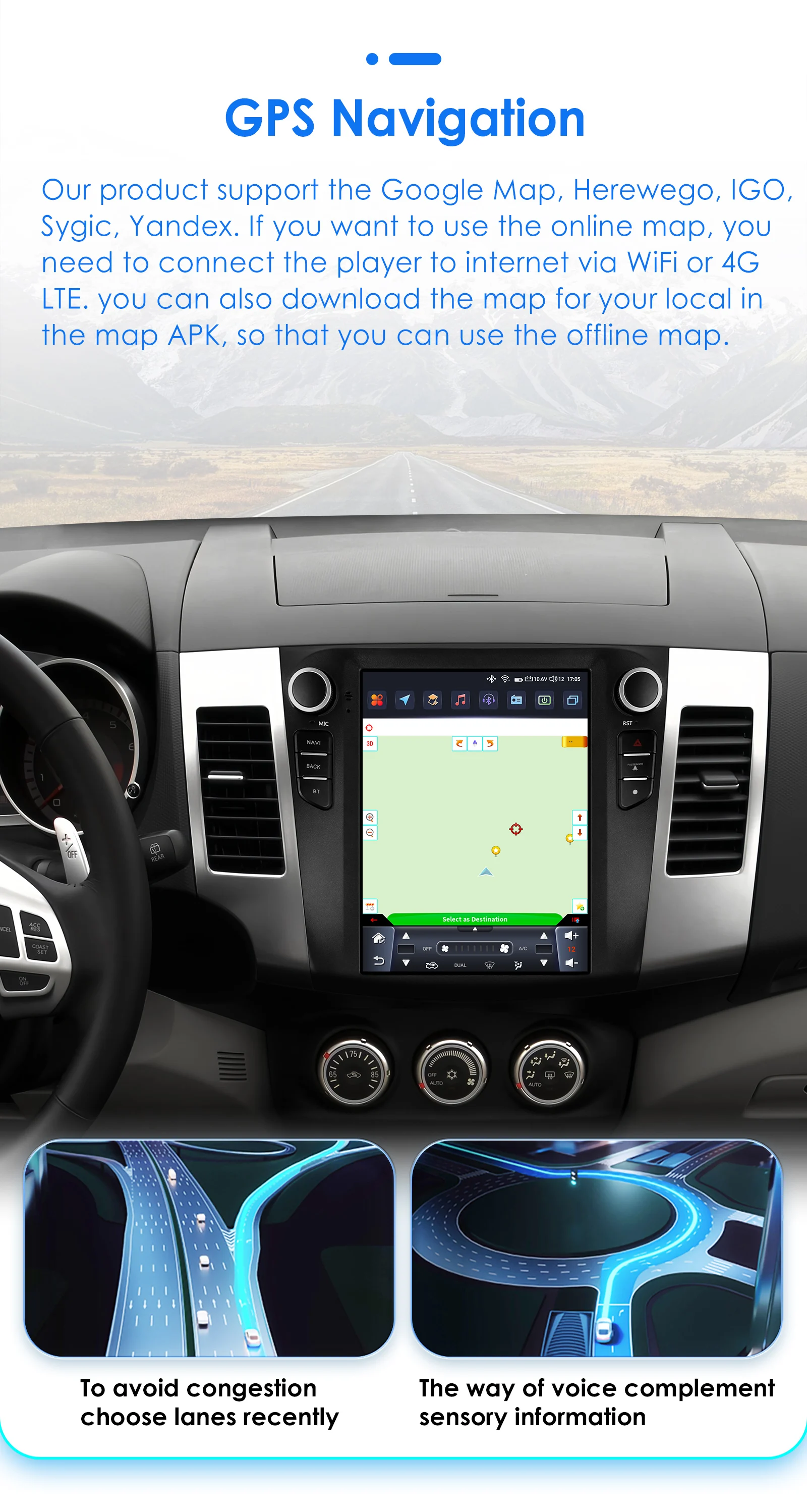 OSSURET 9.7'' Android 13 Car Radio for Mitsubishi Outlander XI 2 2008-2011 Multimedia Stereo Vertical Screen Carplay 360°Camera