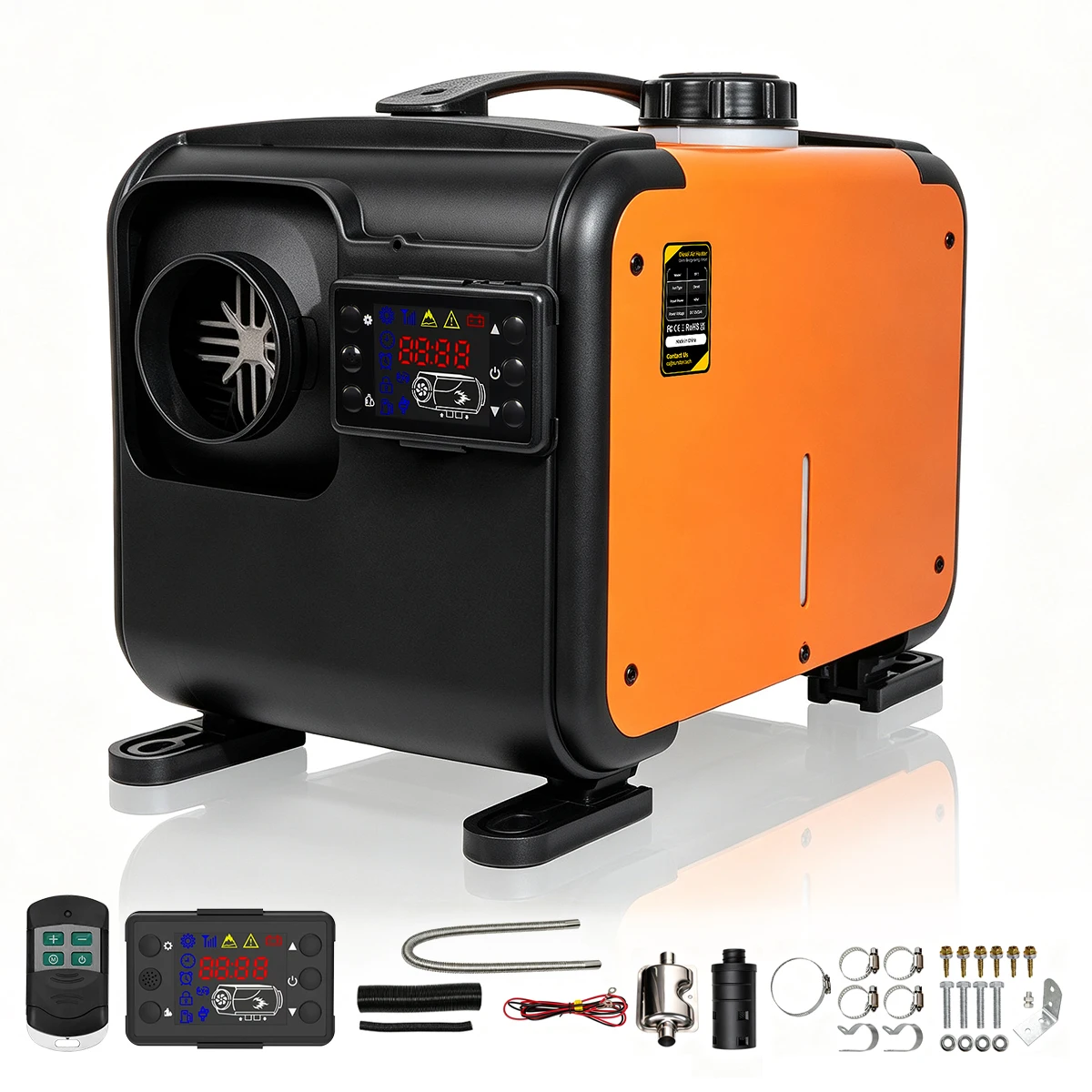 TP 1 Sunster 8KW 12V 24V Heater For Car Diesel Air Heater With Noise Reducer LCD Switch For Car Trailer Truck Diesel Parking Heater