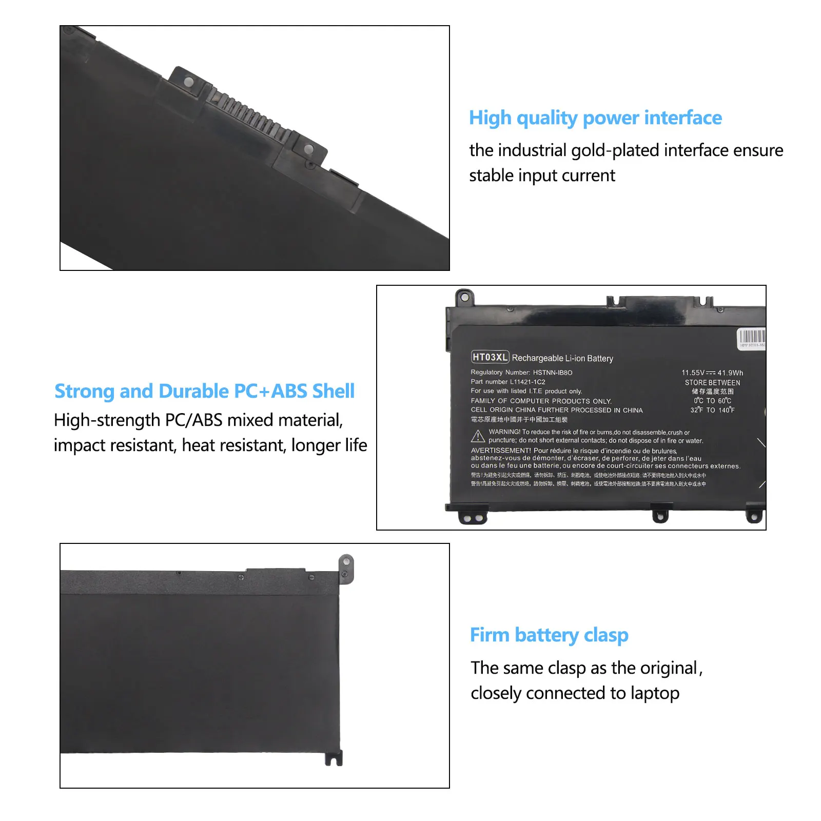 OYOMBA HT03XL 3630mAH Laptop Battery for HP Pavilion 14-CE 14-CF 14-CK 14-CM 14-DH 14-DK 14-DF 14-MA 14Q-CS 14Q-CY 15-CS 17-CA