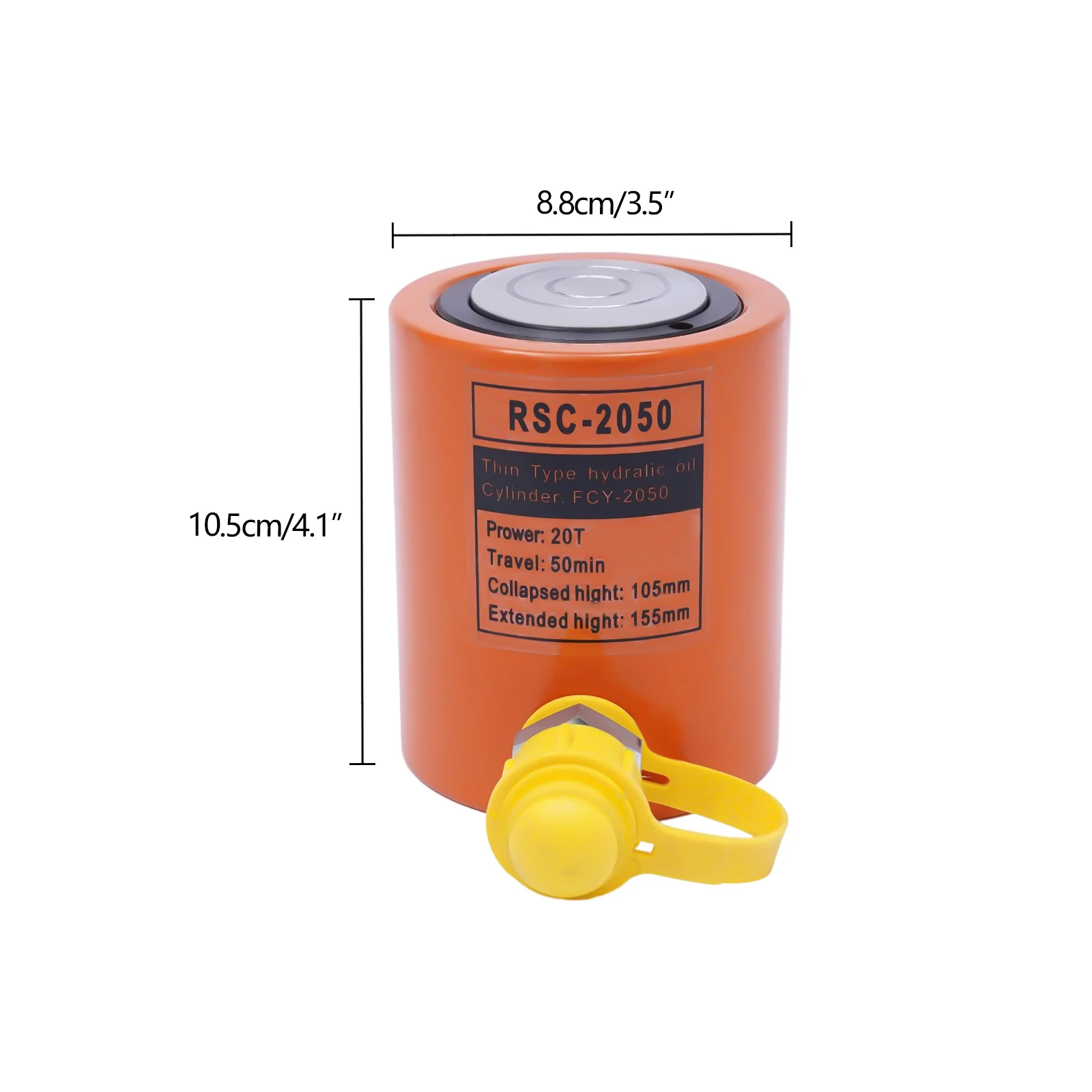 20T Hydraulic Cylinder Jack Porta Power Ram 0.512" Stroke Mini Single Acting Lifting Cylinders with Hydraulic Hand Pump