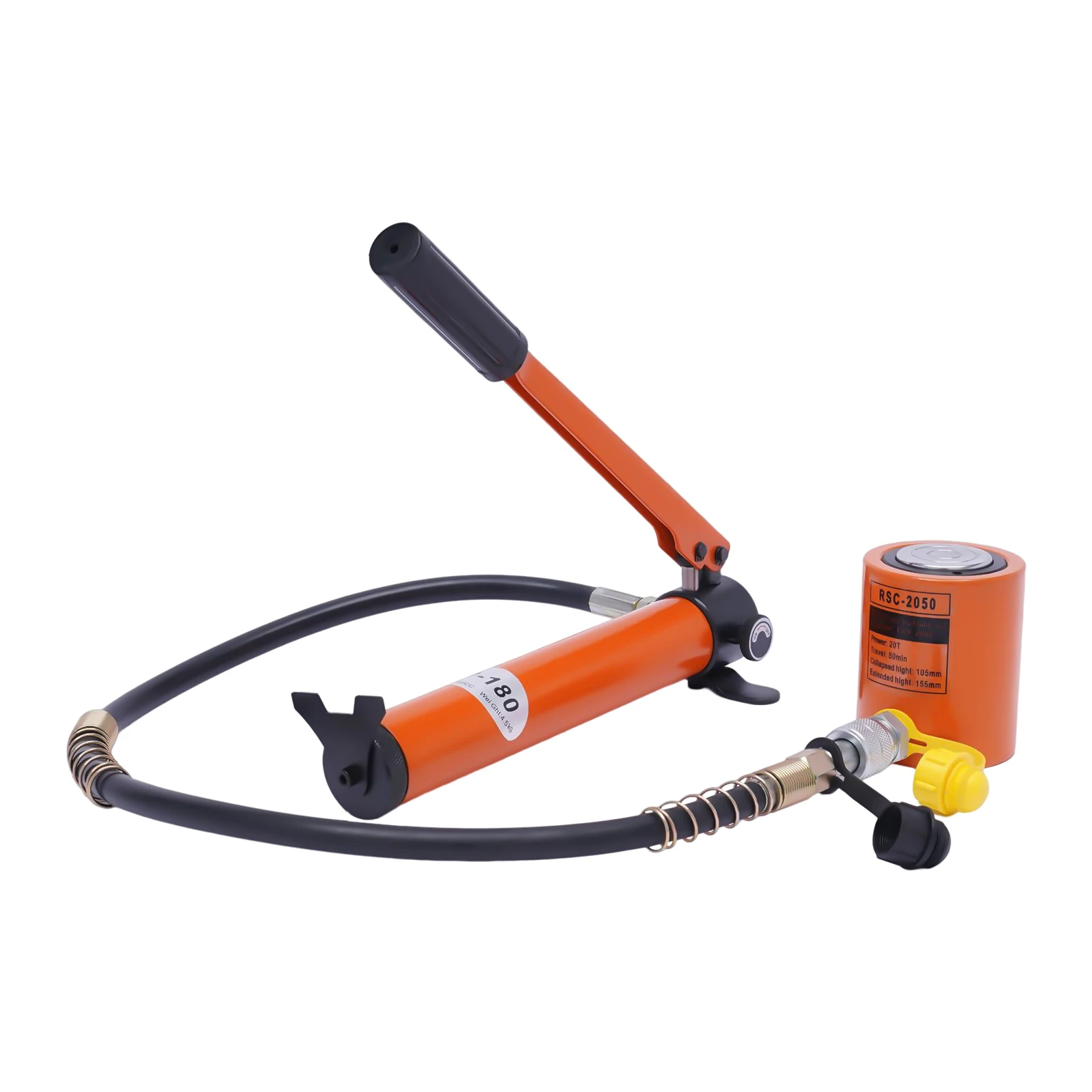 20T Hydraulic Cylinder Jack Porta Power Ram 0.512" Stroke Mini Single Acting Lifting Cylinders with Hydraulic Hand Pump