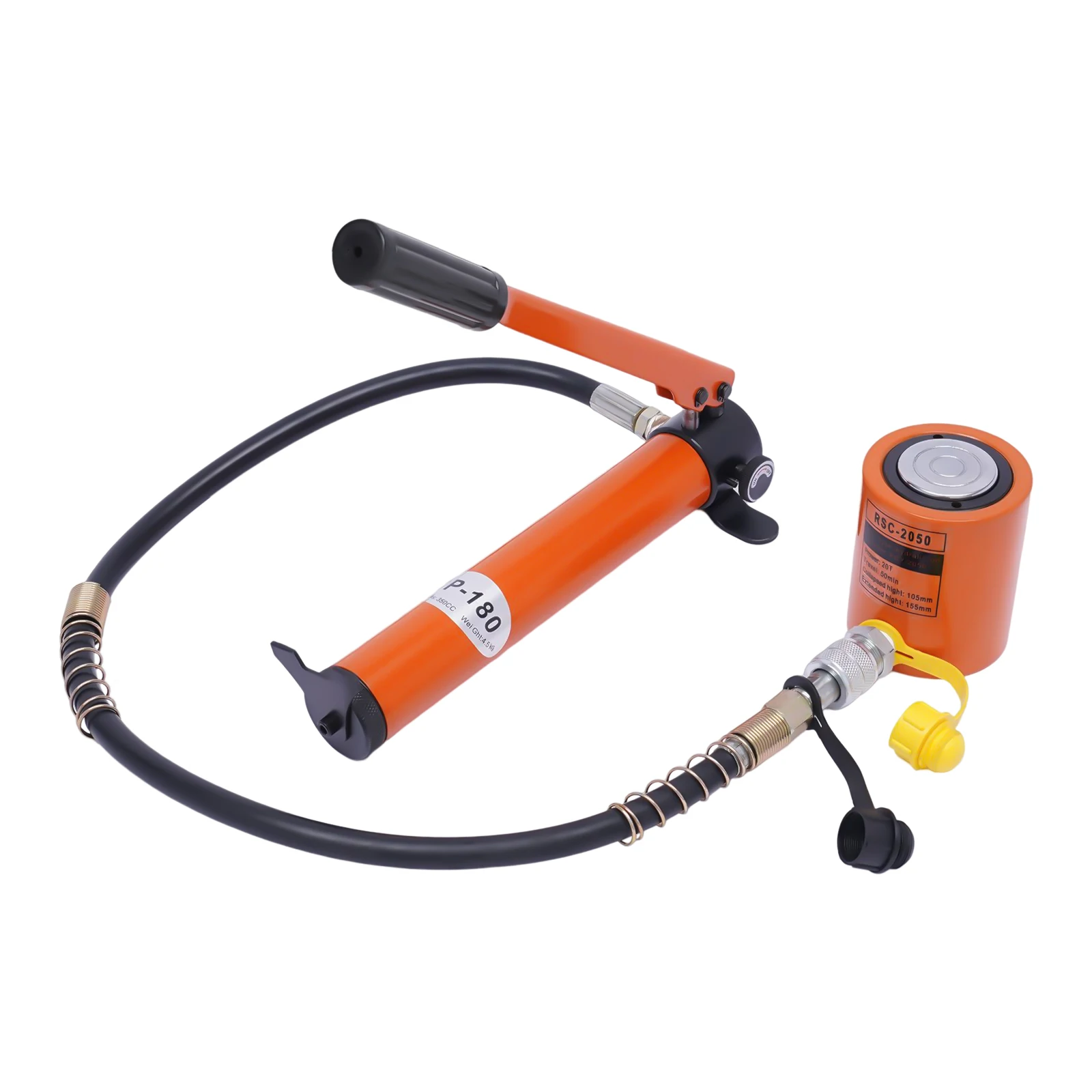 20T Hydraulic Cylinder Jack Porta Power Ram 0.512" Stroke Mini Single Acting Lifting Cylinders with Hydraulic Hand Pump
